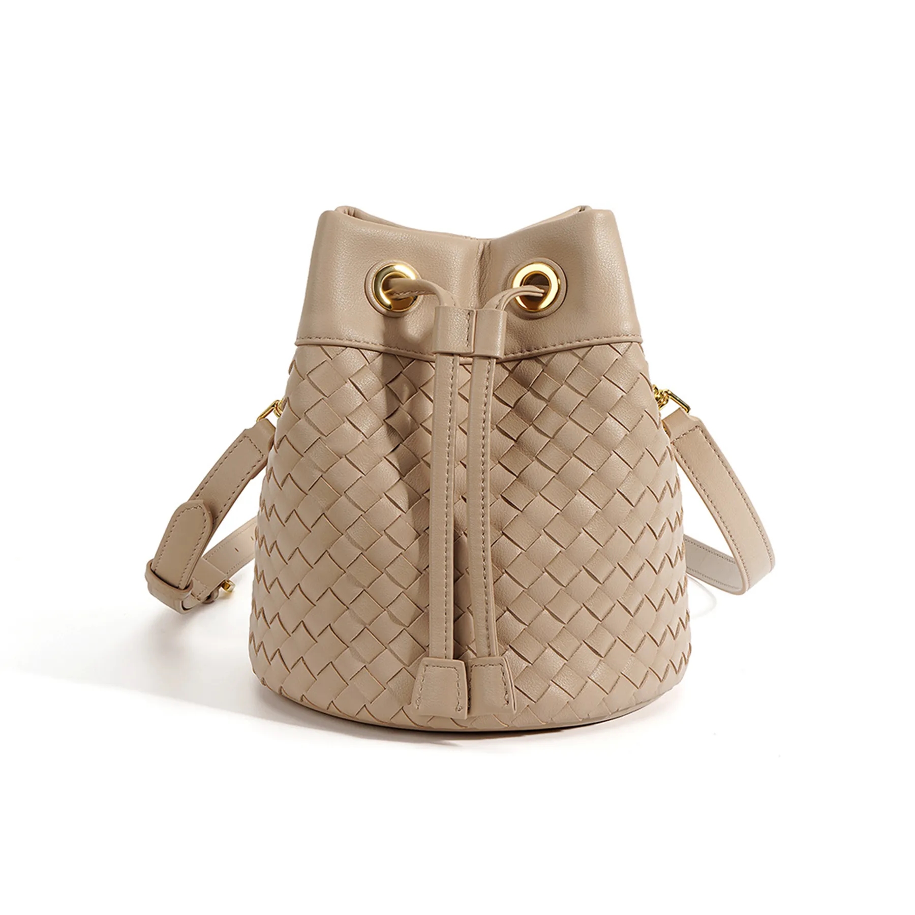 Genuine Leather Innovative Drawstring Cross-Body Bag 15