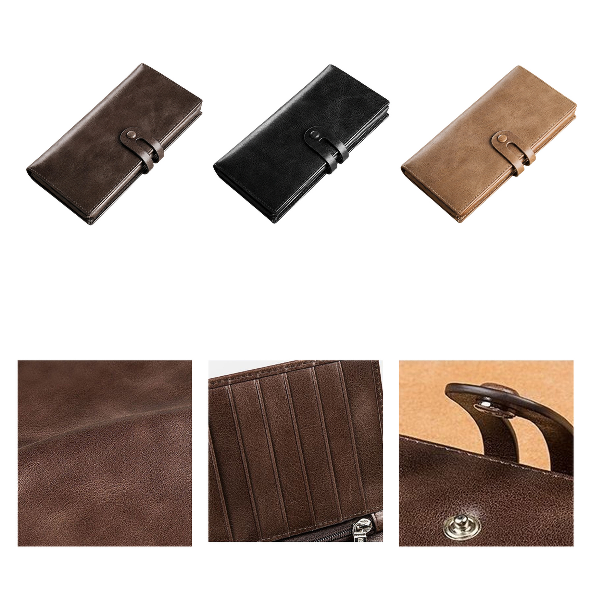 Lightweight Snap-Closure Faux Leather Wallet 2