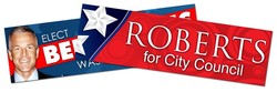 Political Campaign Bumper Sticker / Decal - UV-Coated Vinyl - 8.625x2.5