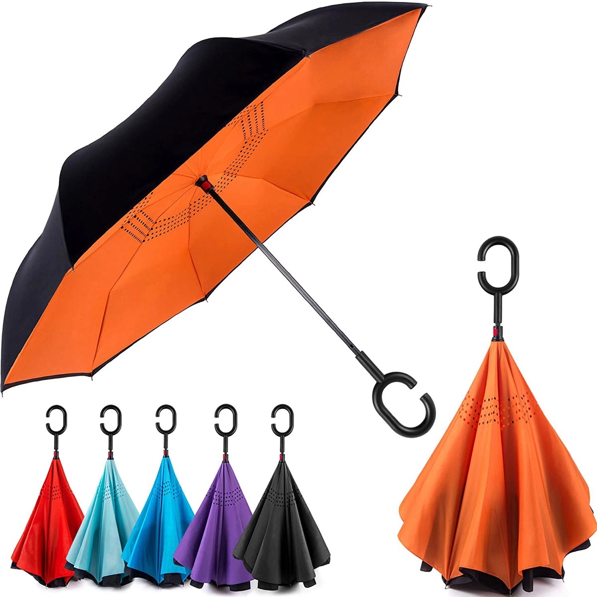 Double Layer Inside Out Folding Inverted Umbrella