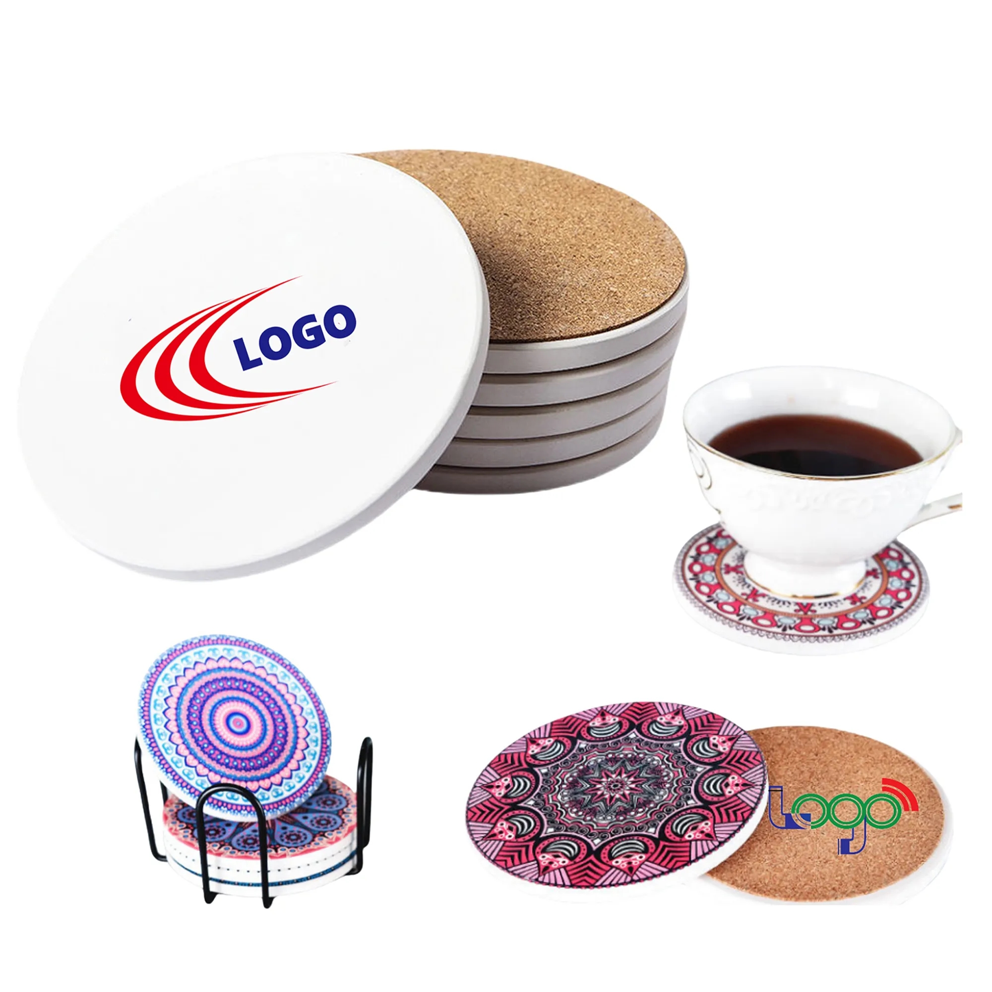 Round Stone Ceramic Coasters MOQ20