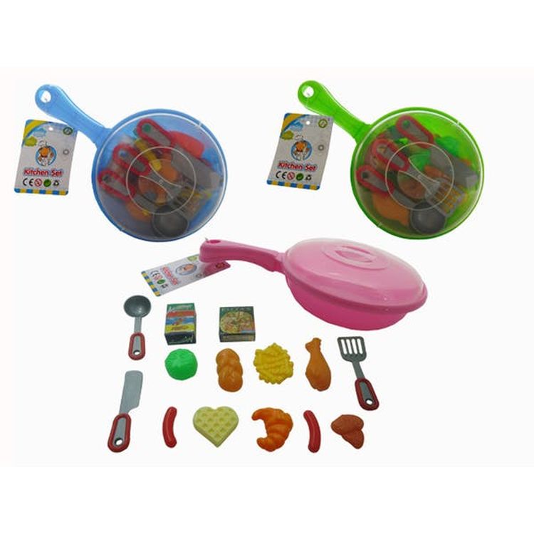 Cooking Pan Playset - Assorted Plastic Foods 3