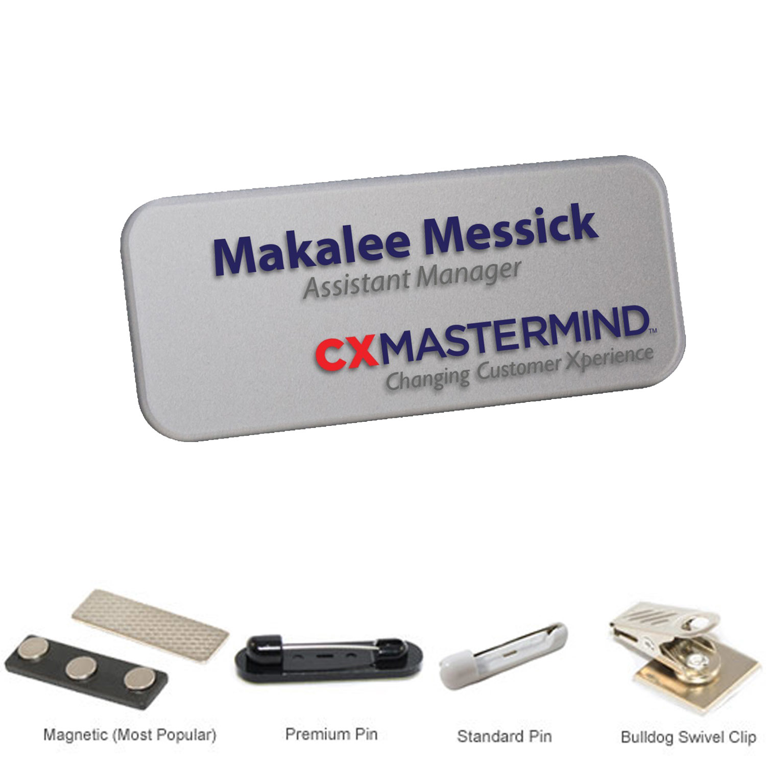 3"W x 1.5"H Shadow Name Badge w/ Full color imprint