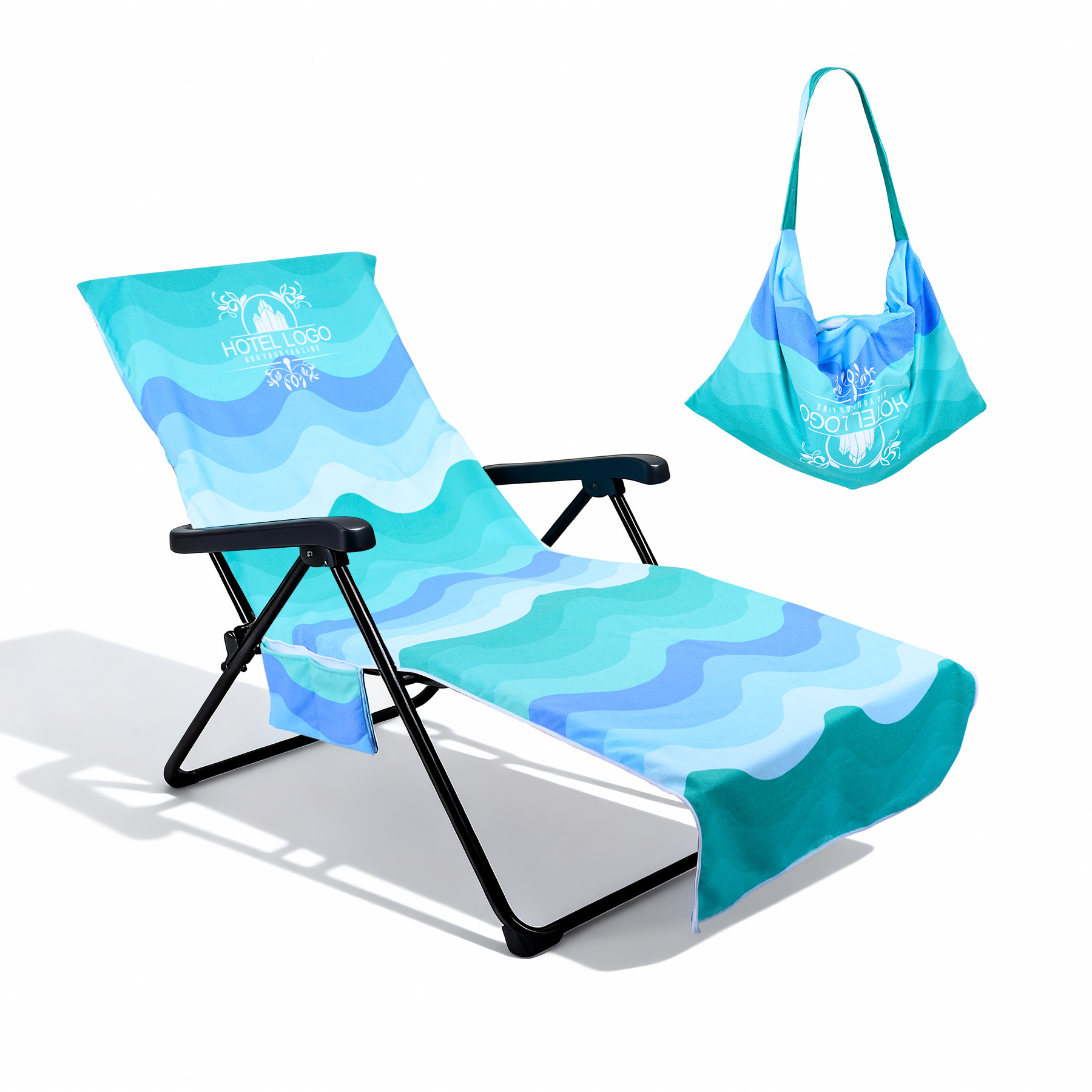 Full Color Microfiber Beach Lounge Chair Cover 4