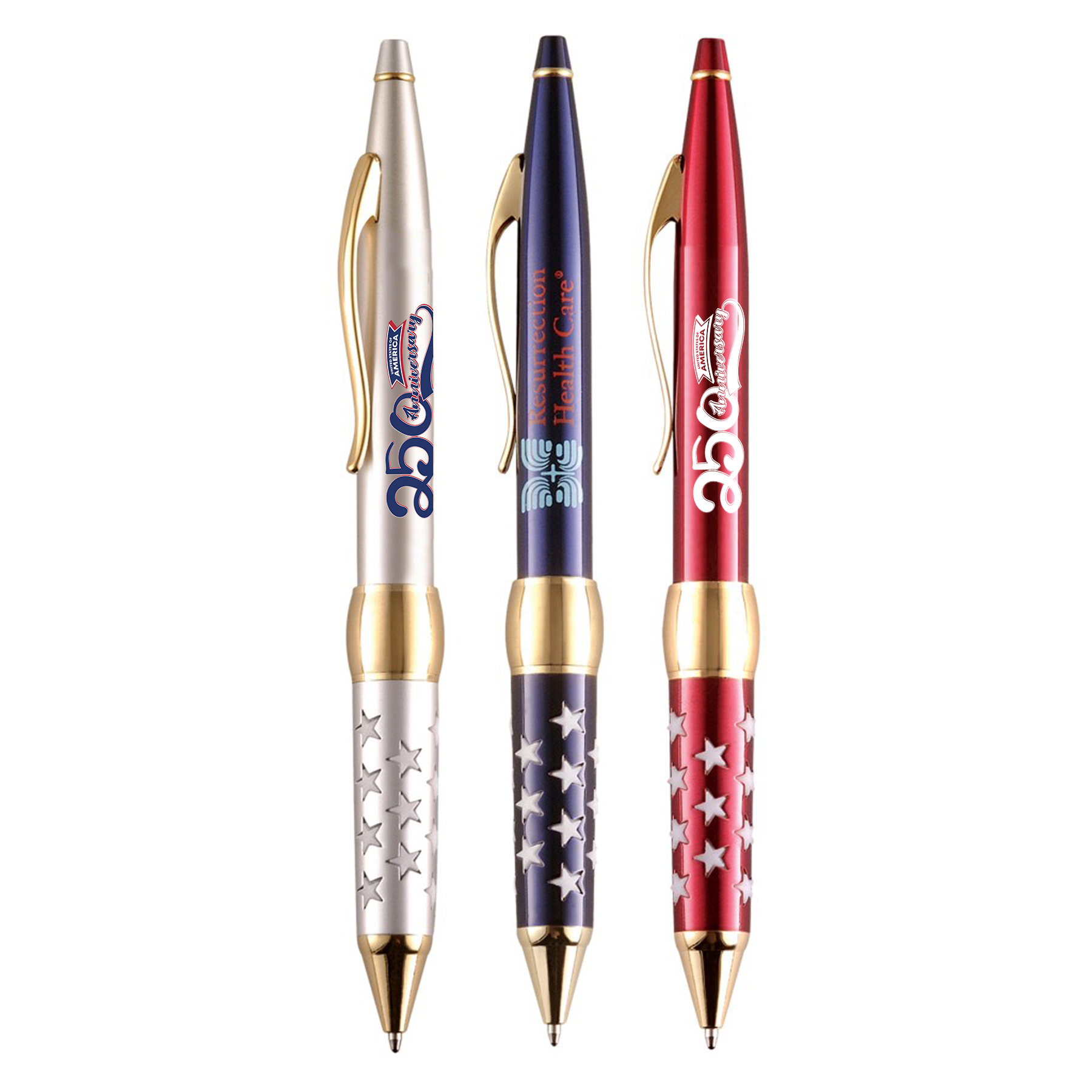 Patriot Star Grip Twist Action Metal Pen, Ballpoint pen