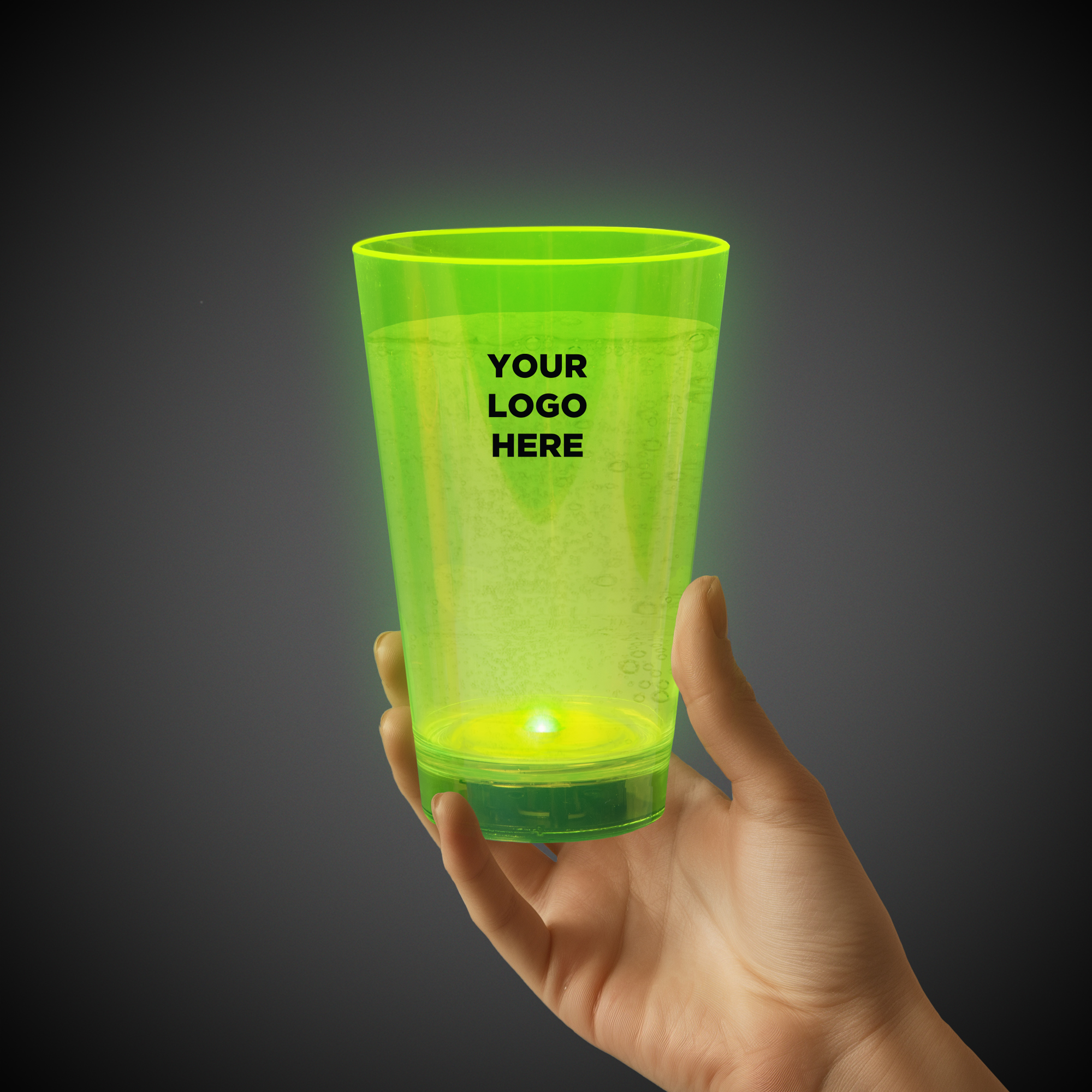 Green 12oz. Neon Plastic LED Tumbler(Pad Printed)