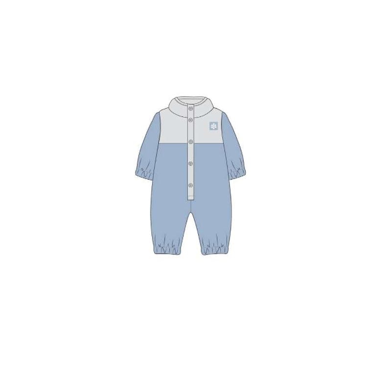 Boys' Plush Non-Footed Outwear Bodysuits Light Blue 0-9M 2
