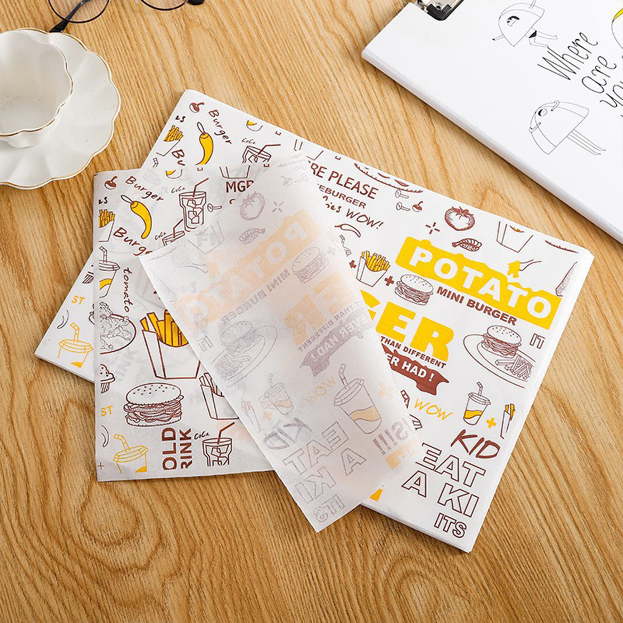 10 inches Custom Food Wrap Paper MOQ 100 PCS 7