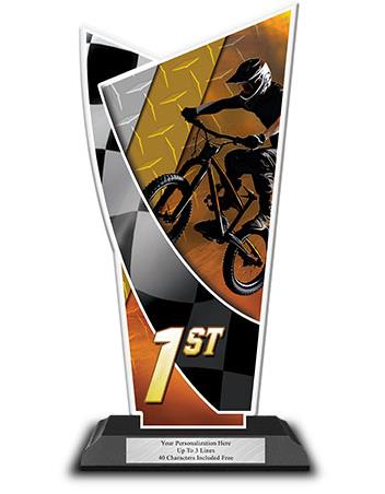 Acrylic Trophy: 10" BMX Designer Shape