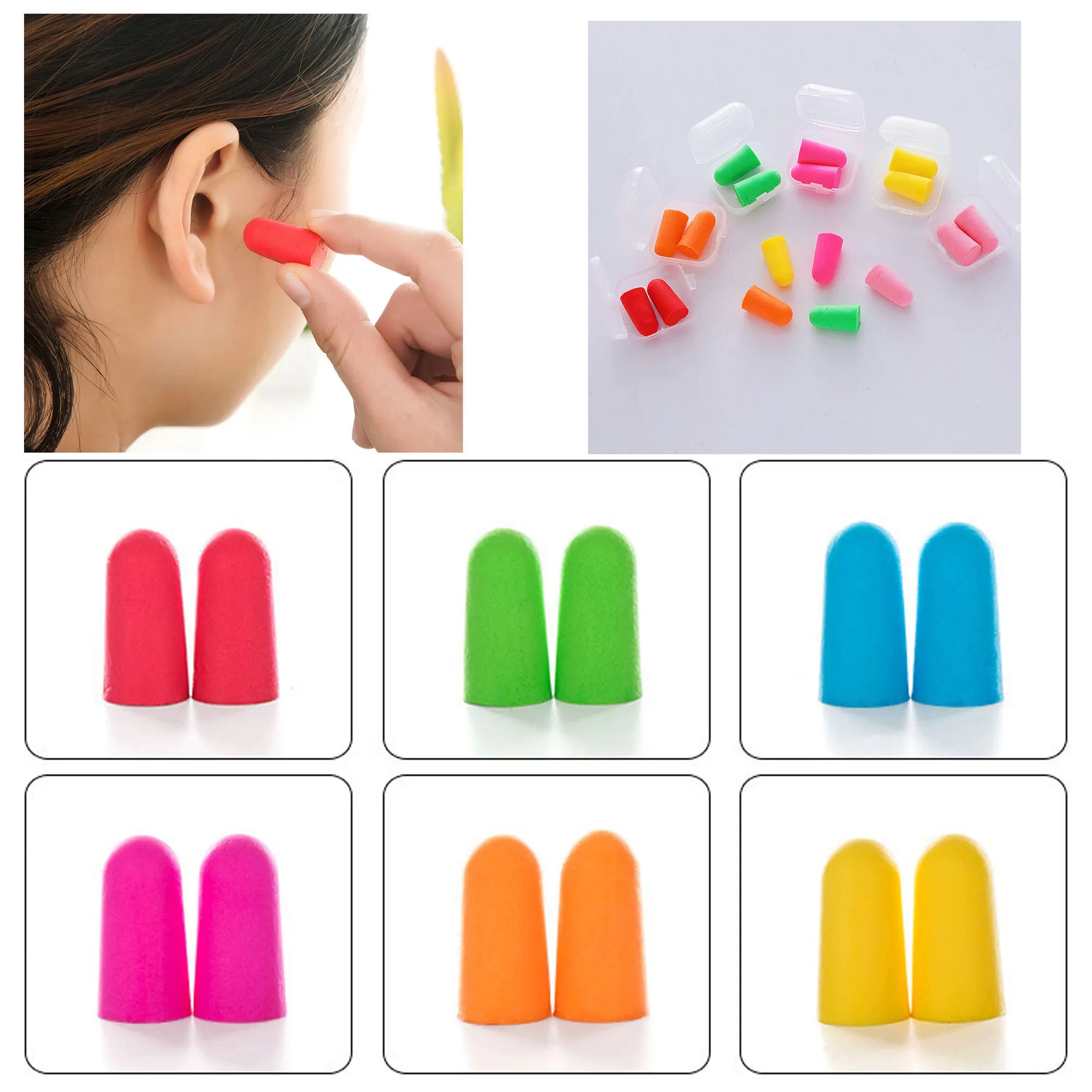 Anti-noise Foam Earplug w/ Reusable Case 4