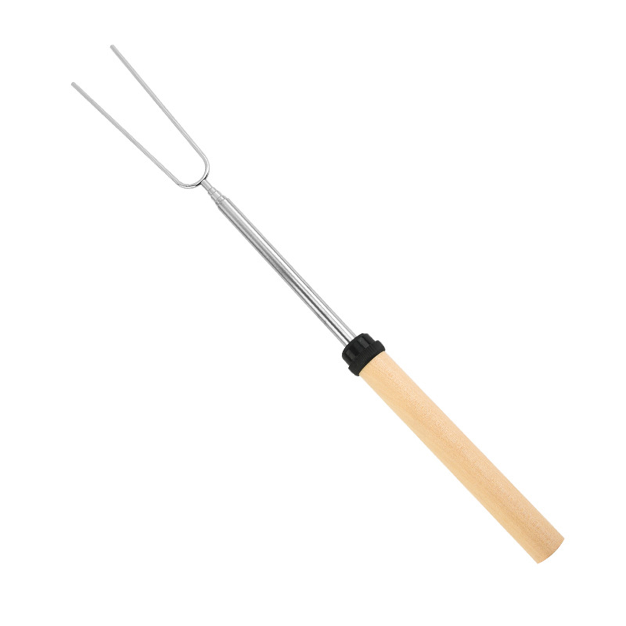 Telescopic Barbecue Skewer Fork With Wooden Handle 22