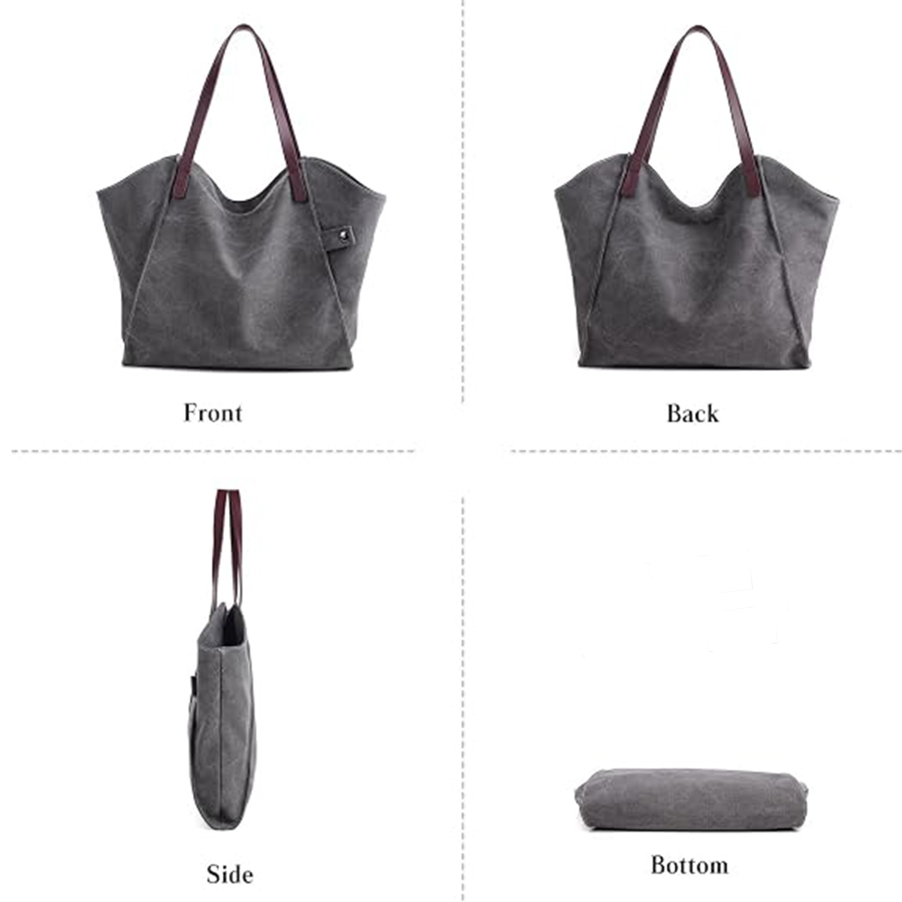 Canvas Tote Large Shoulder Bag, custom tote bag with logo imprint 10