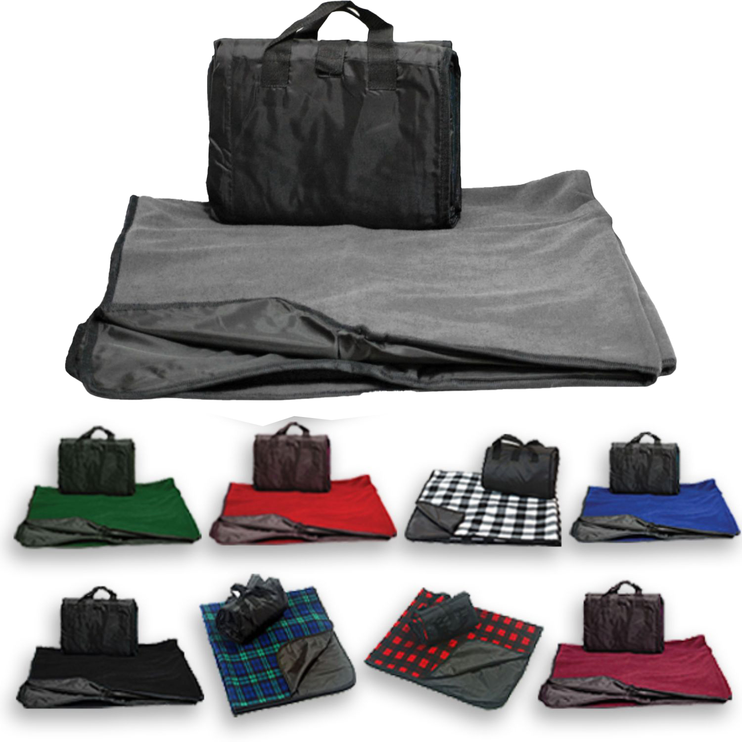 Reversible Fold up Picnic Blanket w/ Carry bag 50" X 60"