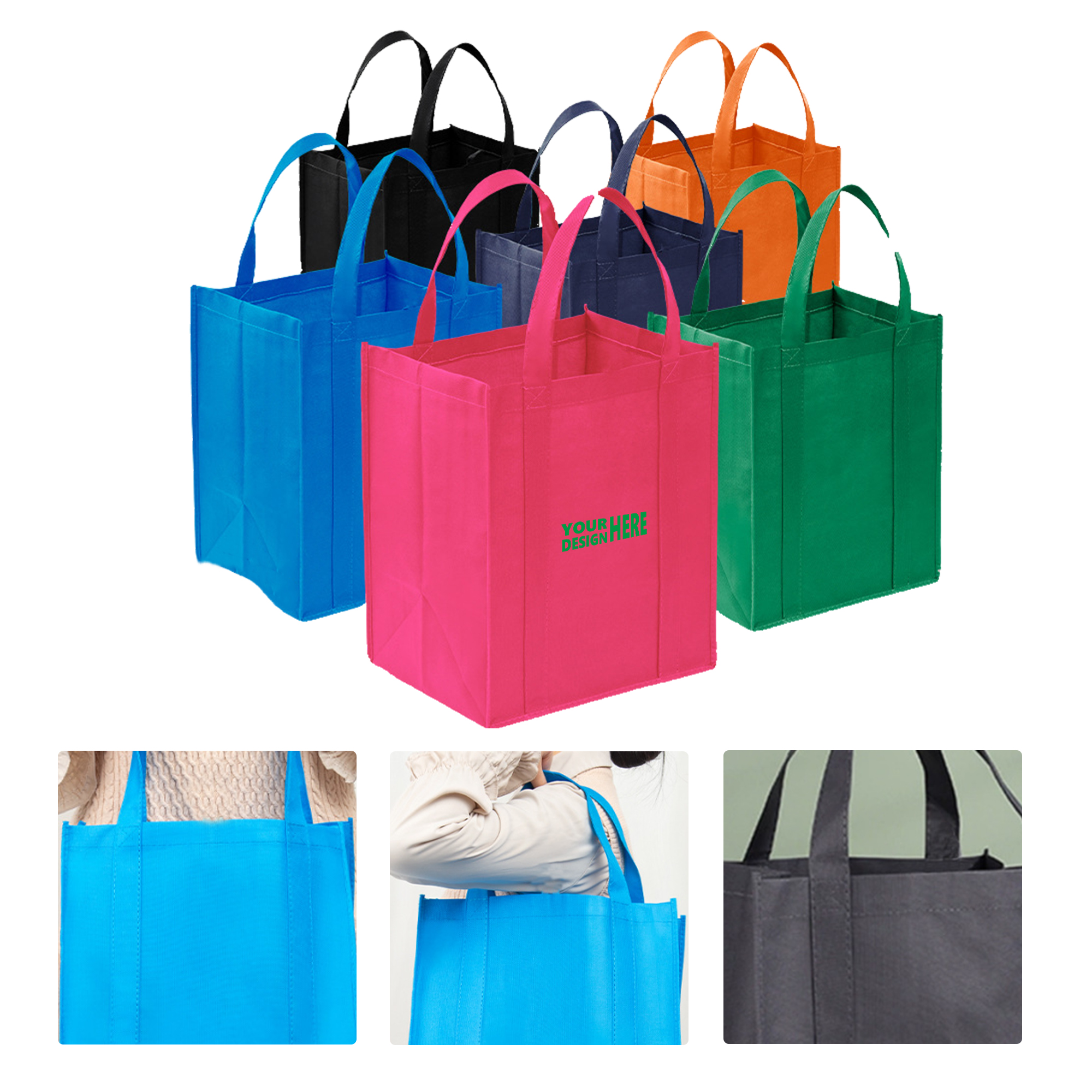 MOQ 50 Custom Logo Tote Bag Advertising Promotional Shopping Bag, custom tote bag with logo imprint 3