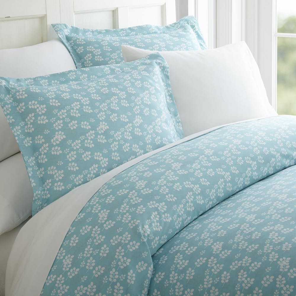 Duvet Cover Sets - Blue Wheat Floral Twin 2 Piece 3