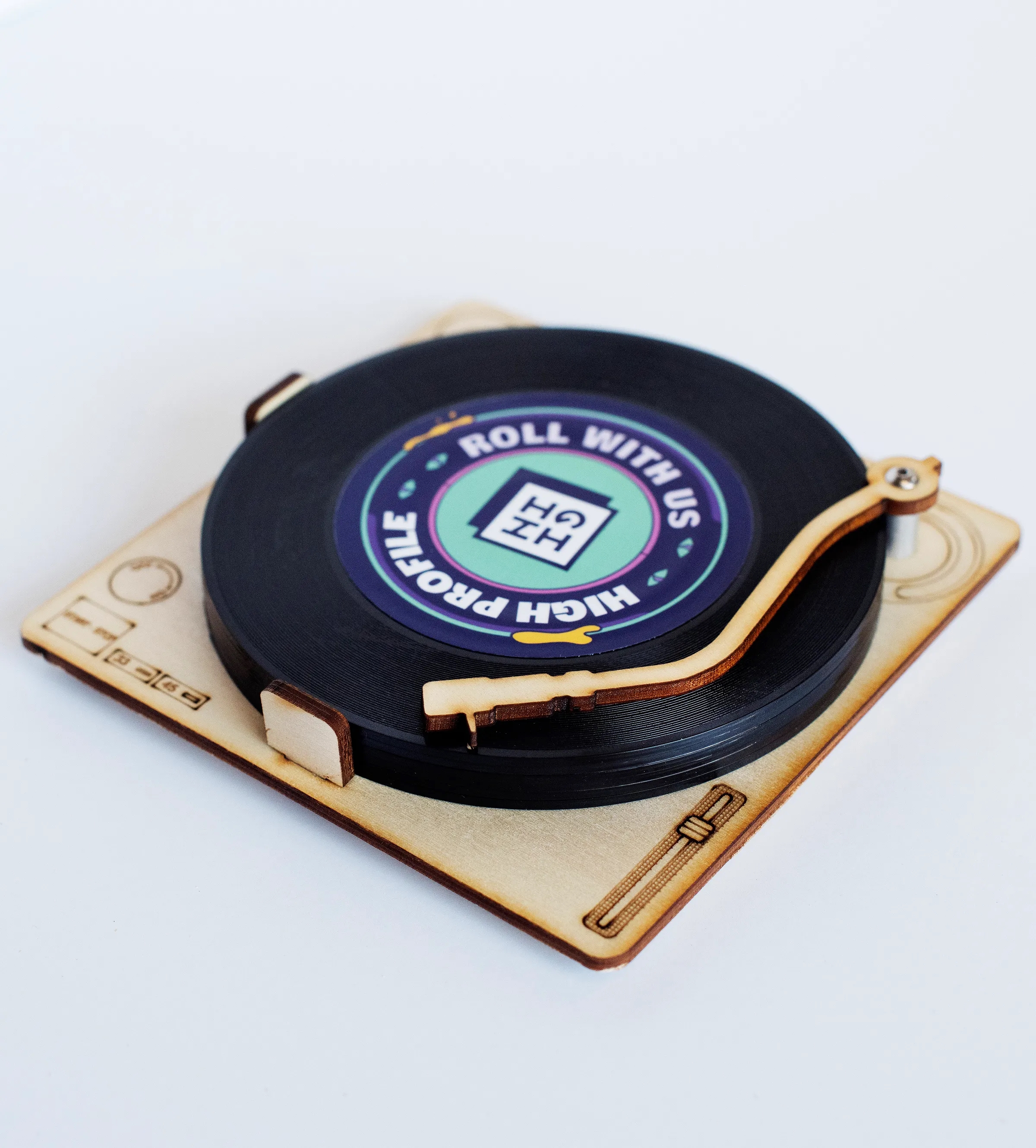 1 Sided Mini Record Coasters - Sets of 6 - Turntable Package