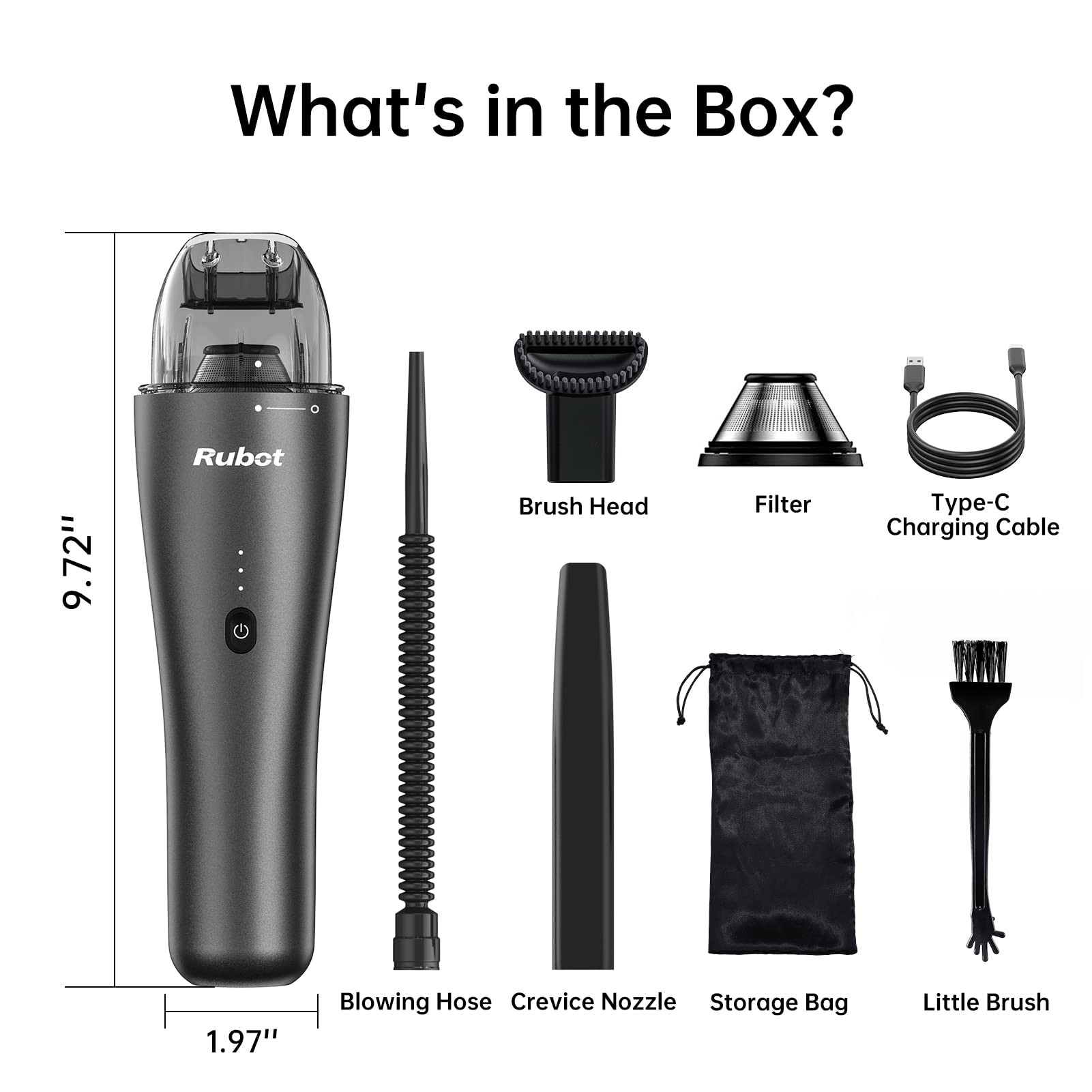 Car Vacuum Cleaner, Car Vacuum Portable Cordless, Mini Portable Handheld Vacuum Cleaner for Car Deta 8