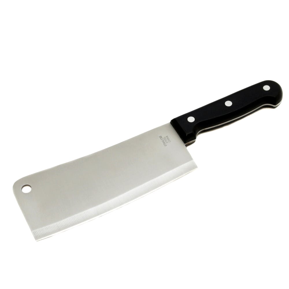 7" Stainless Steel Cleaver - Black Handle 2