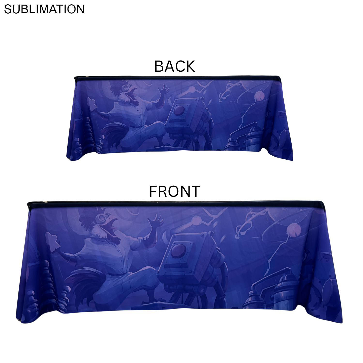 Sublimated Table Cloth for 6' table, Drape style, 4 sided, Closed Back 42