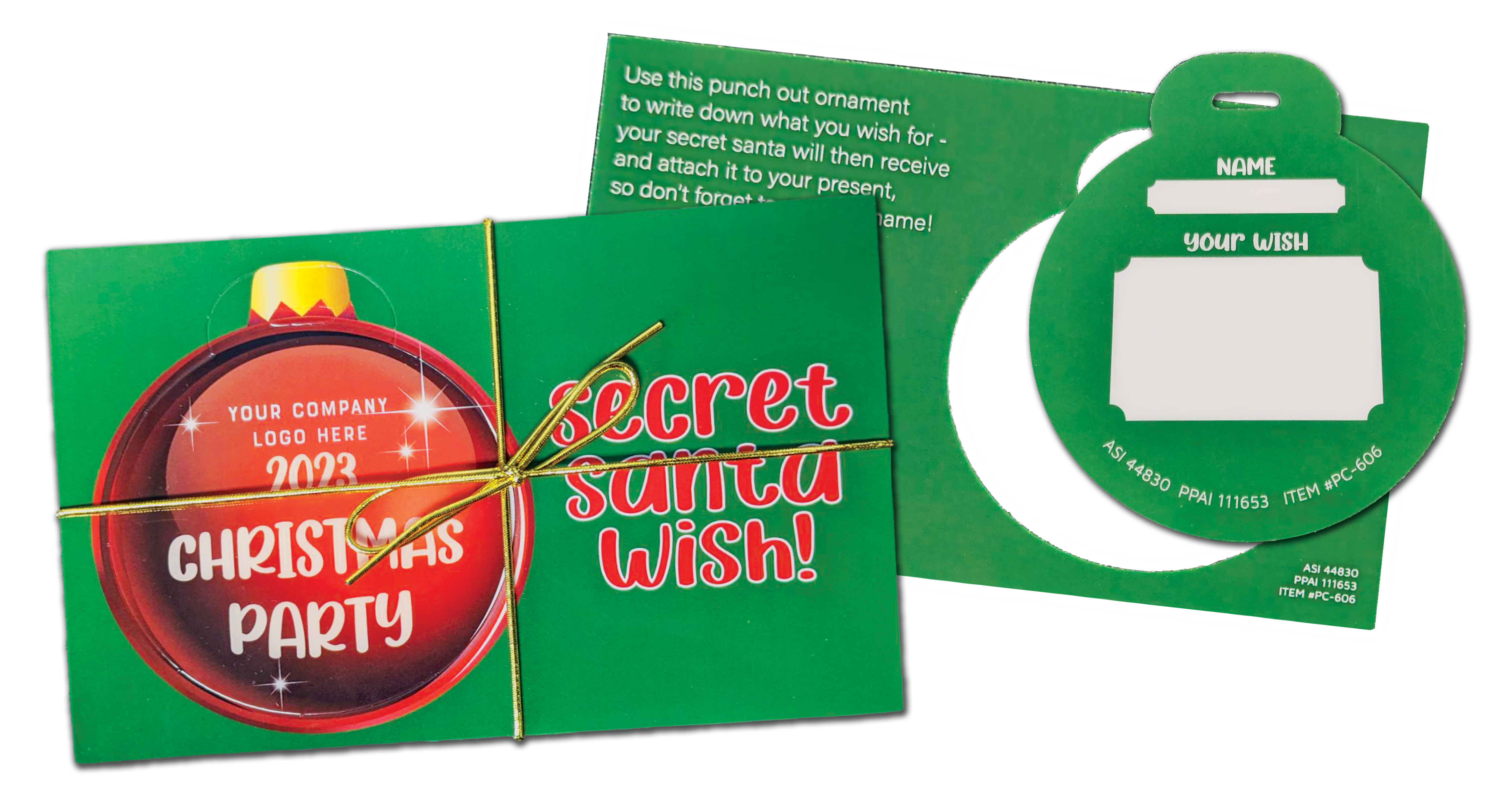 Laminated Postcard with Punch-Out Luggage Tag/Ornament