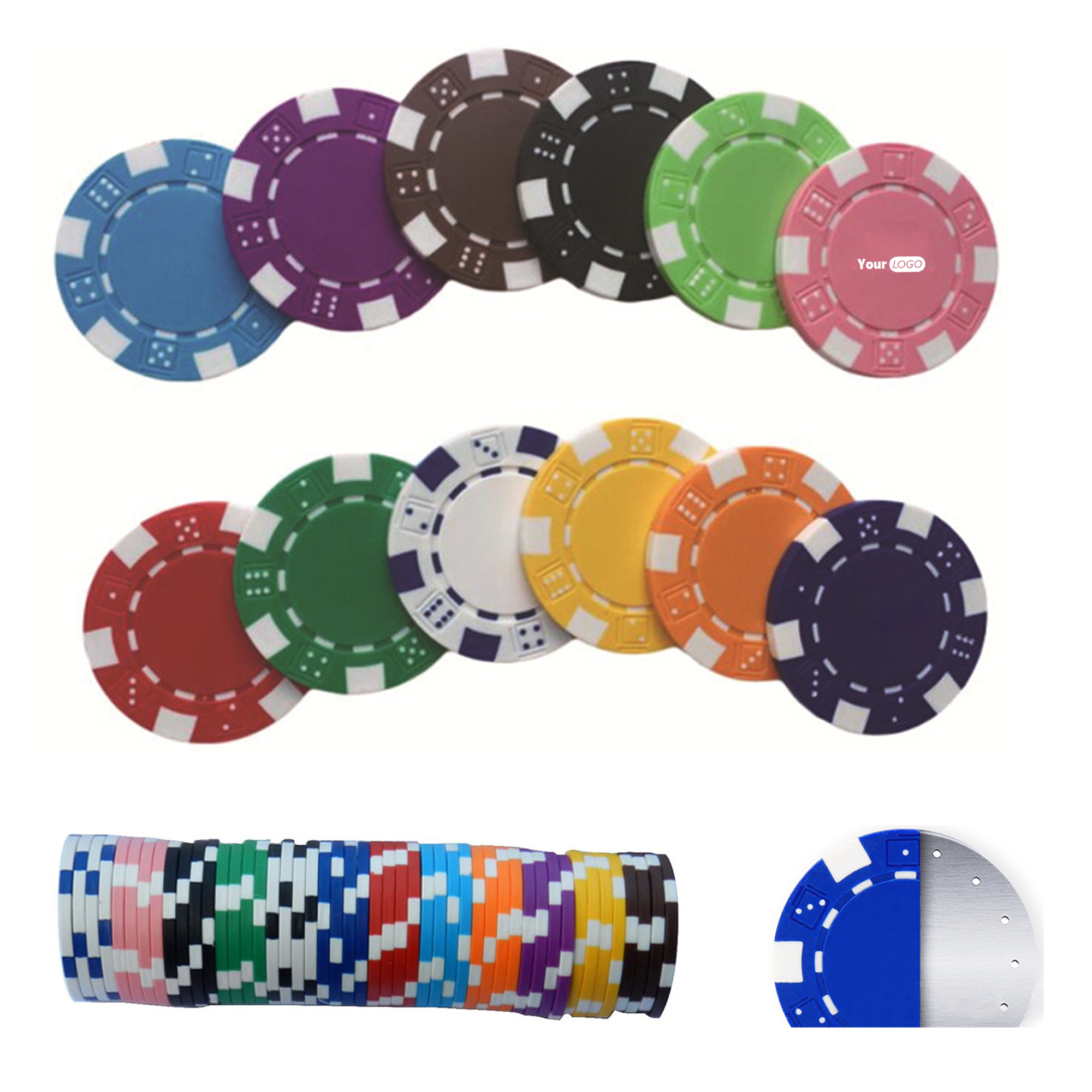 Multicolor ABS Poker Chips - Durable & Vibrant 3