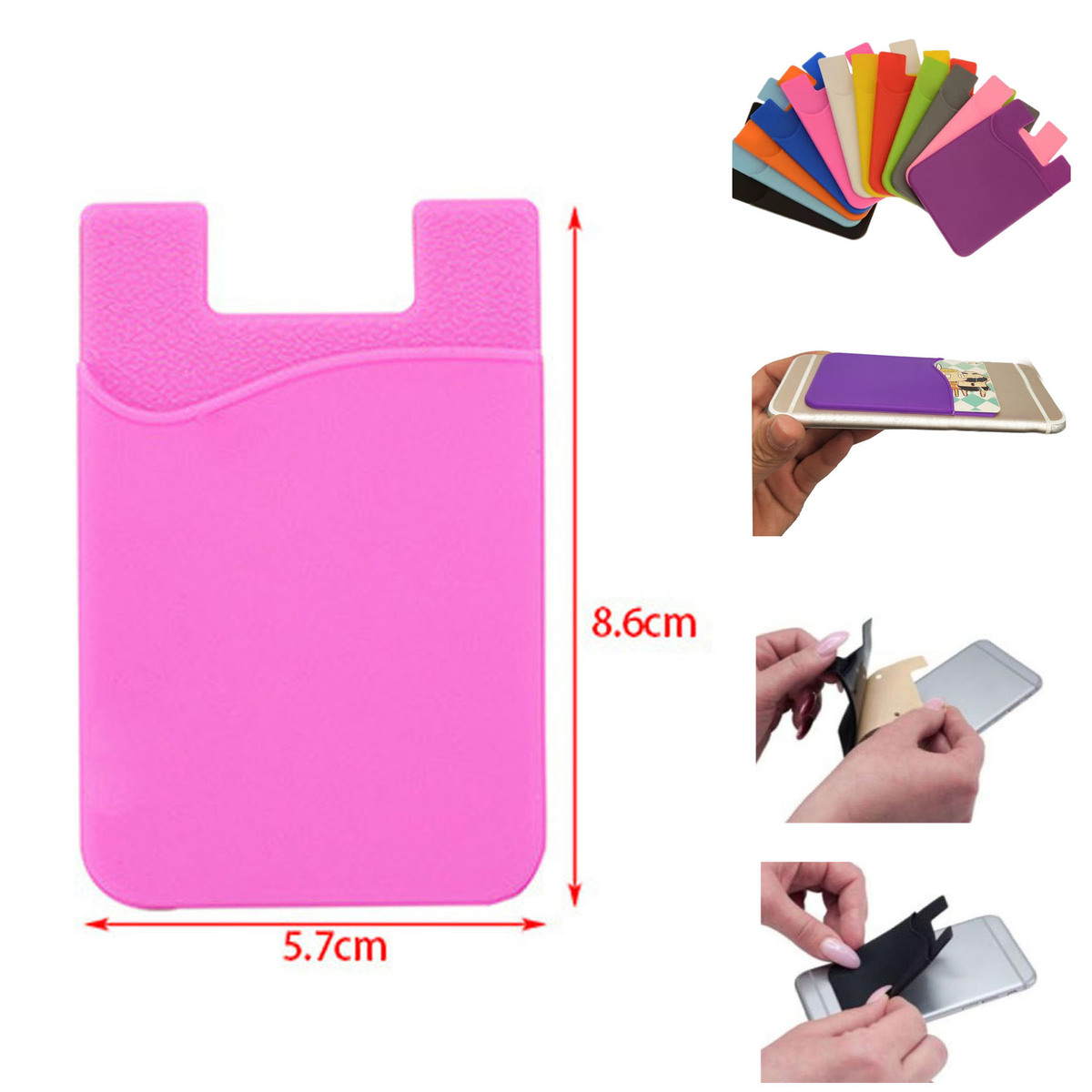 Silicone Phone Card Wallet Holder Back Sticker