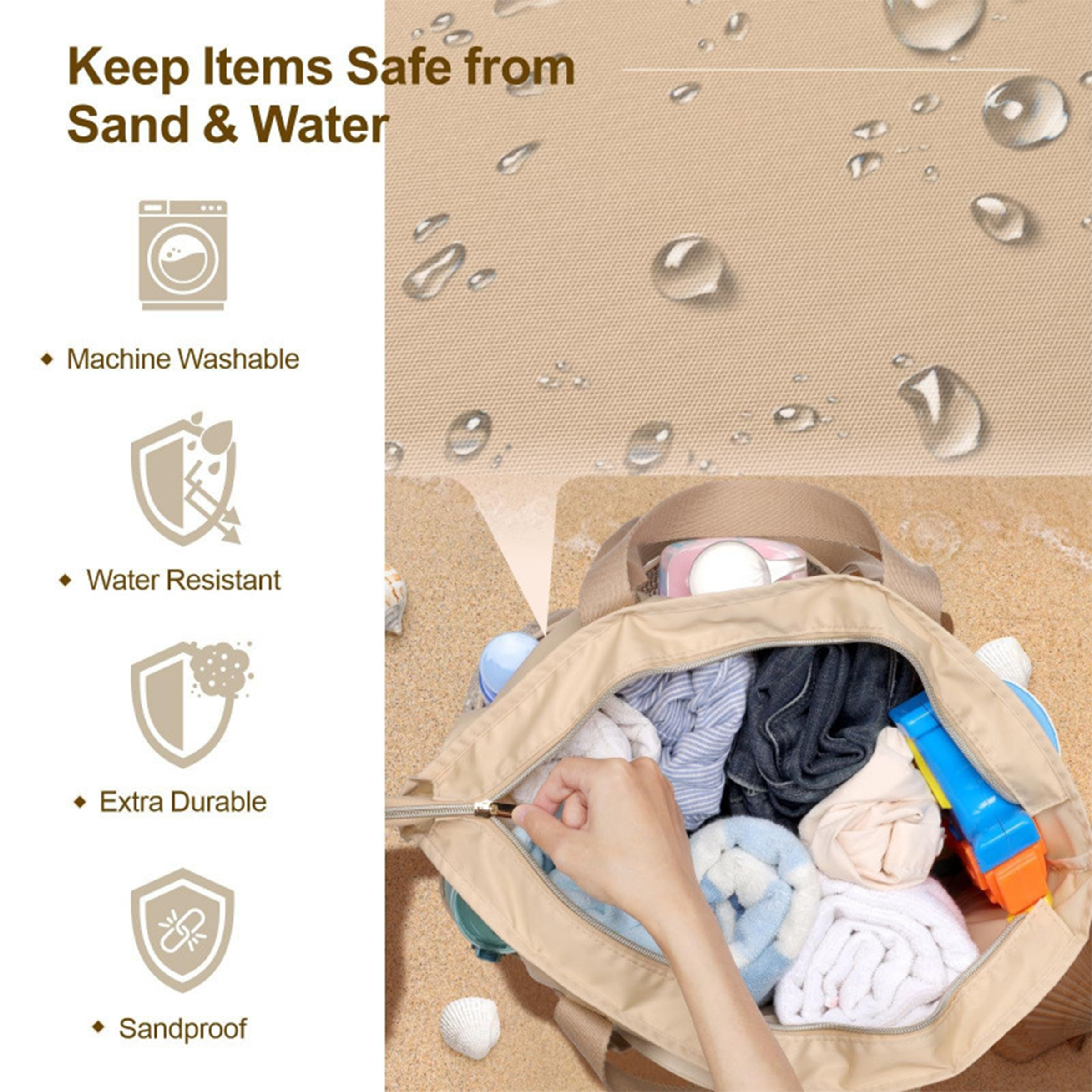 Nylon Waterproof Travel Beach Bag 6