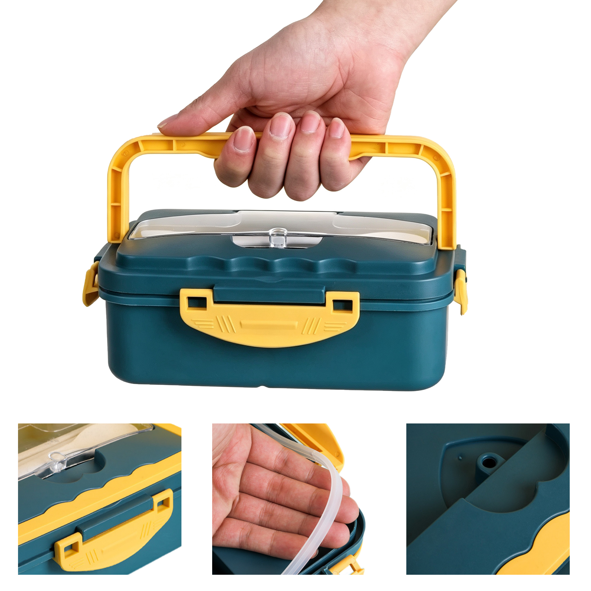 Wheat Straw Bento Lunch Box with Cutlery MOQ 10 7