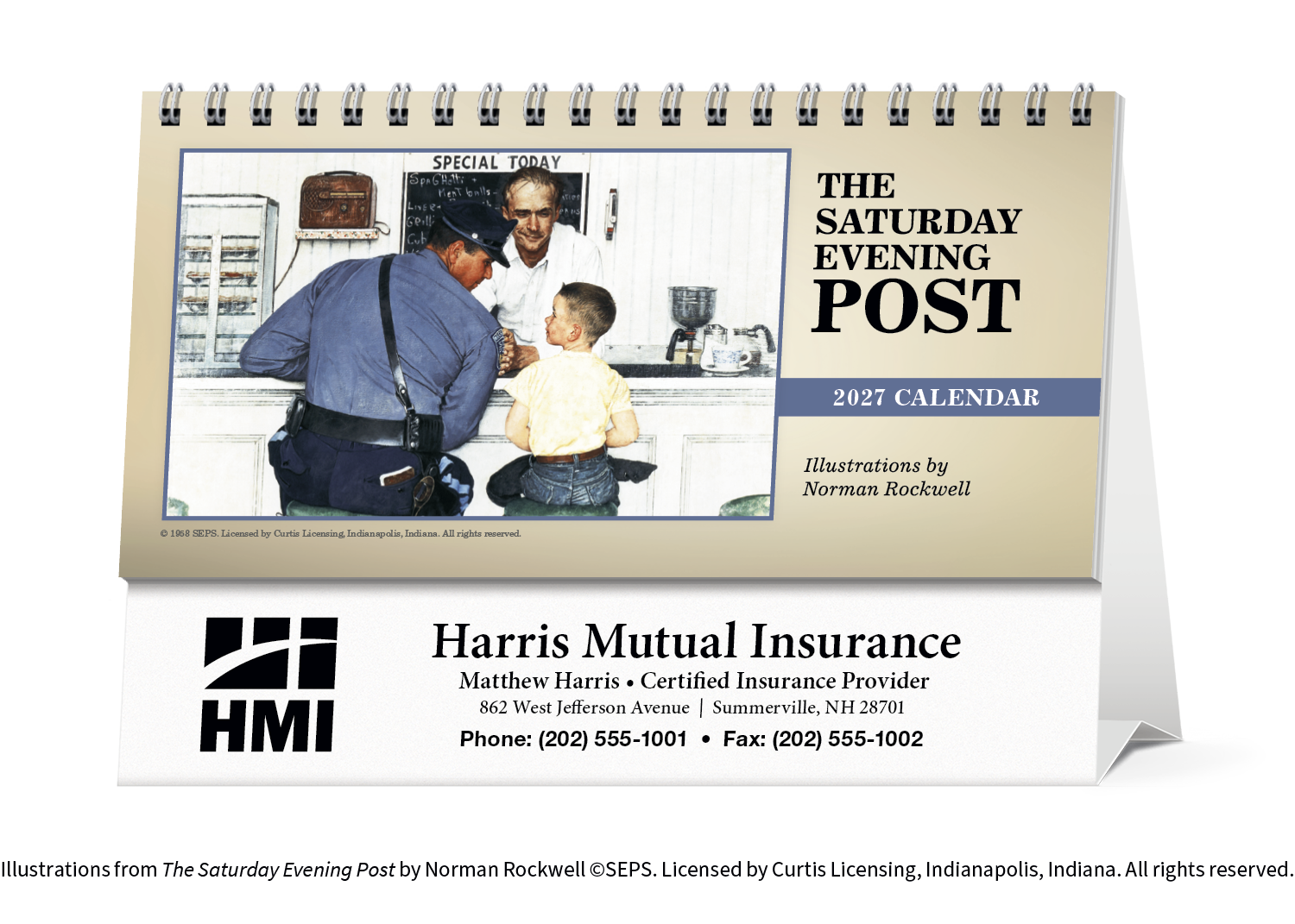 Triumph Calendars The Saturday Evening Post Illustrations by Norman Rockwell Desk Calendar