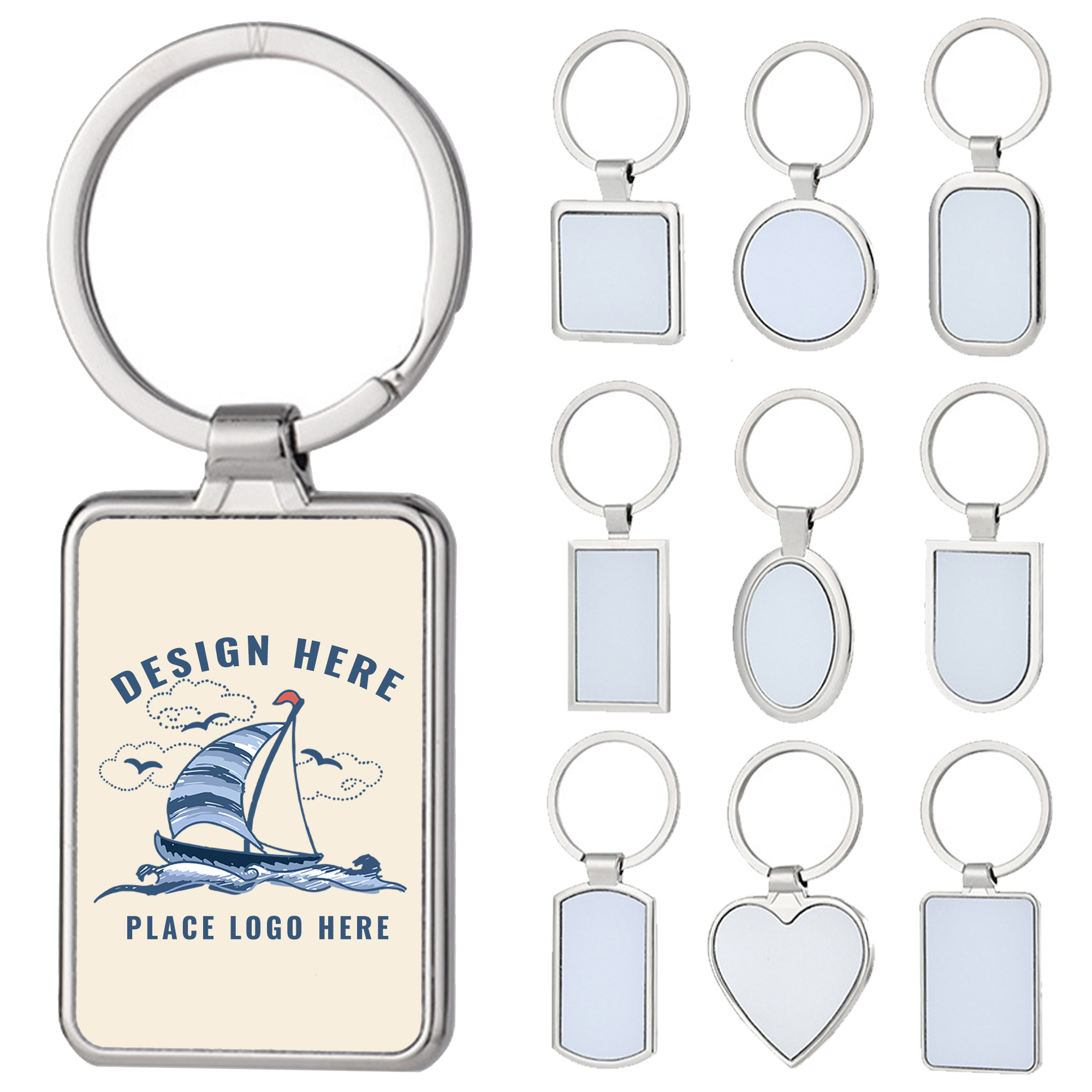 Custom Shape Metal Keychain ?C 6 Styles Available