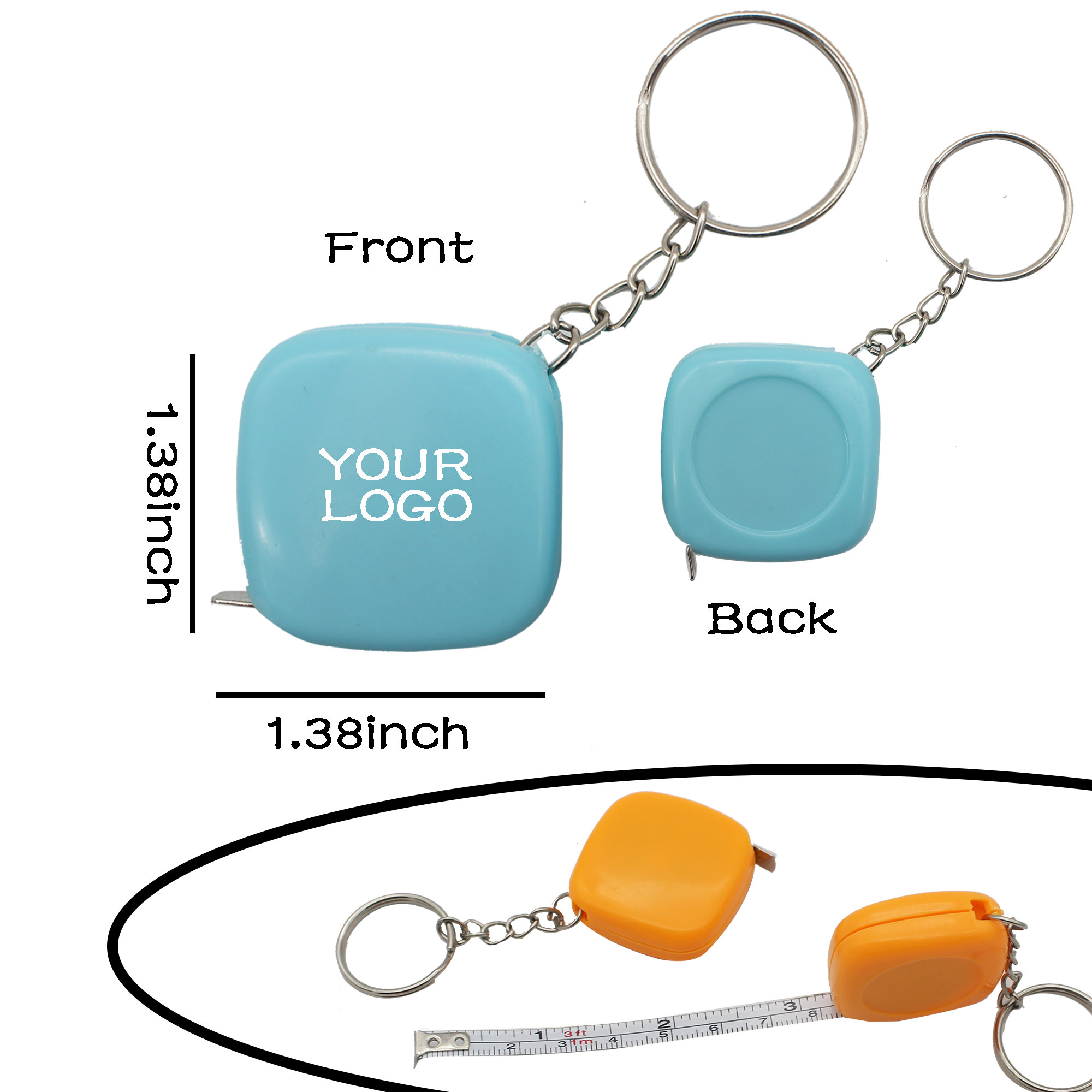 MOQ 20 PCS Promotional Keychain Tape Measure 5
