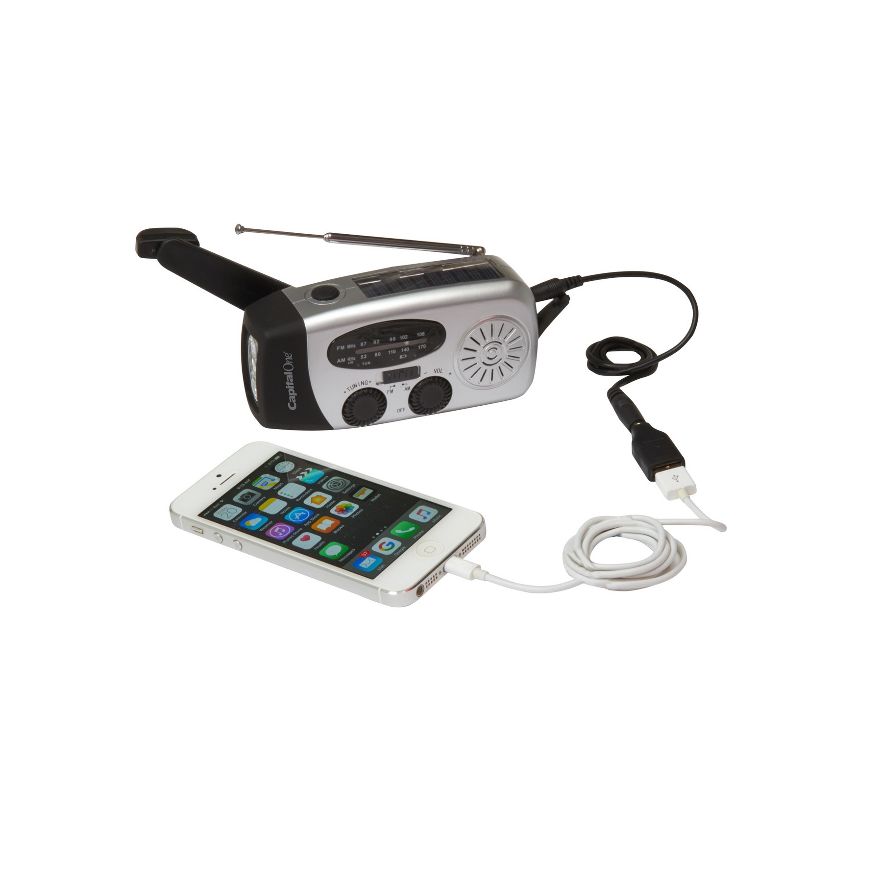 Dynamo Solar AM-FM Radio/Flashlight w/ USB 10