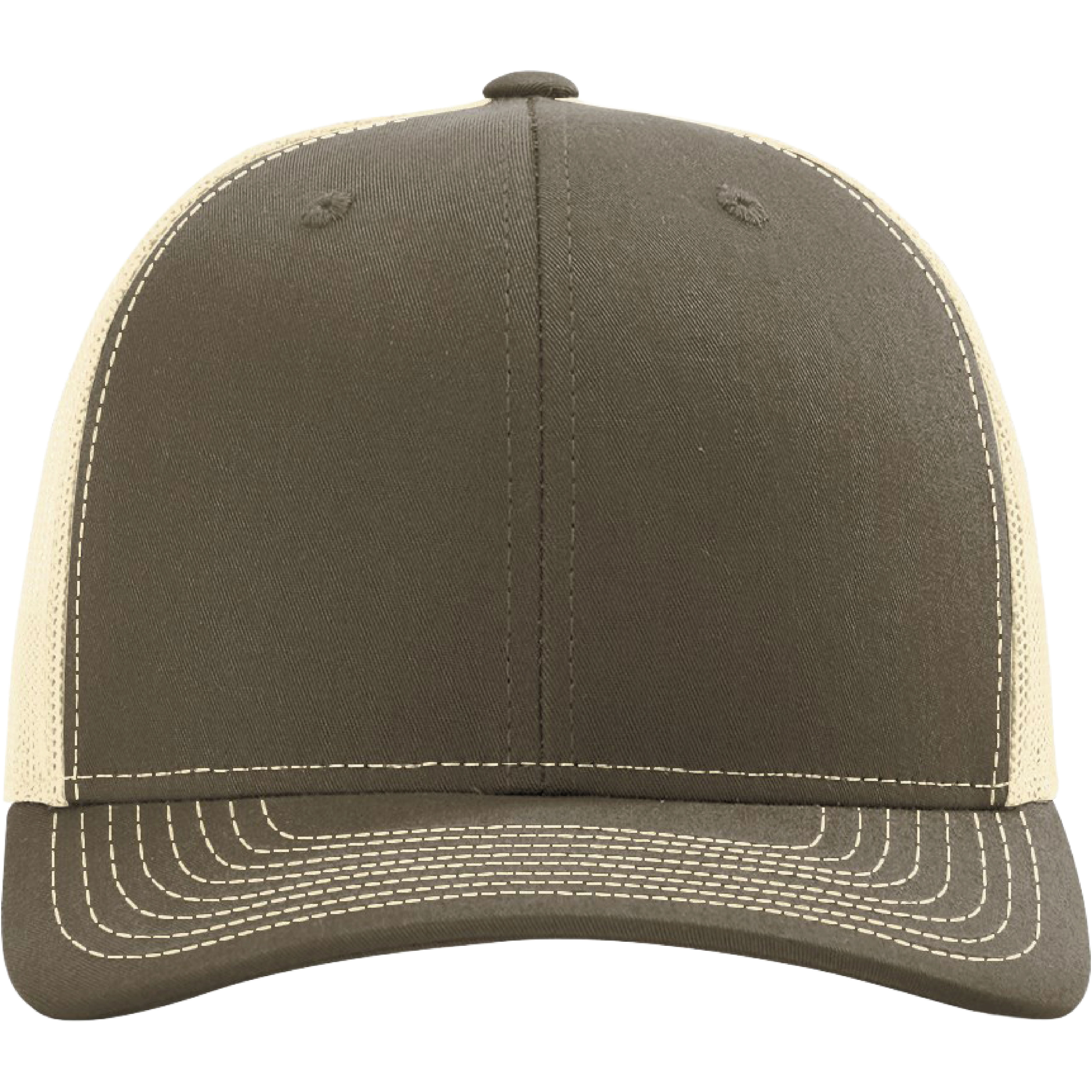 Richardson 112 6-Panel Snapback Trucker Hat w/Leatherette Adhesive Patches or Embroidery 263