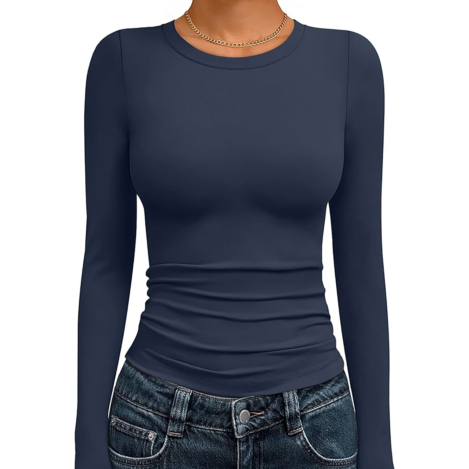 Women's Basic Round Neck Crop Top 89