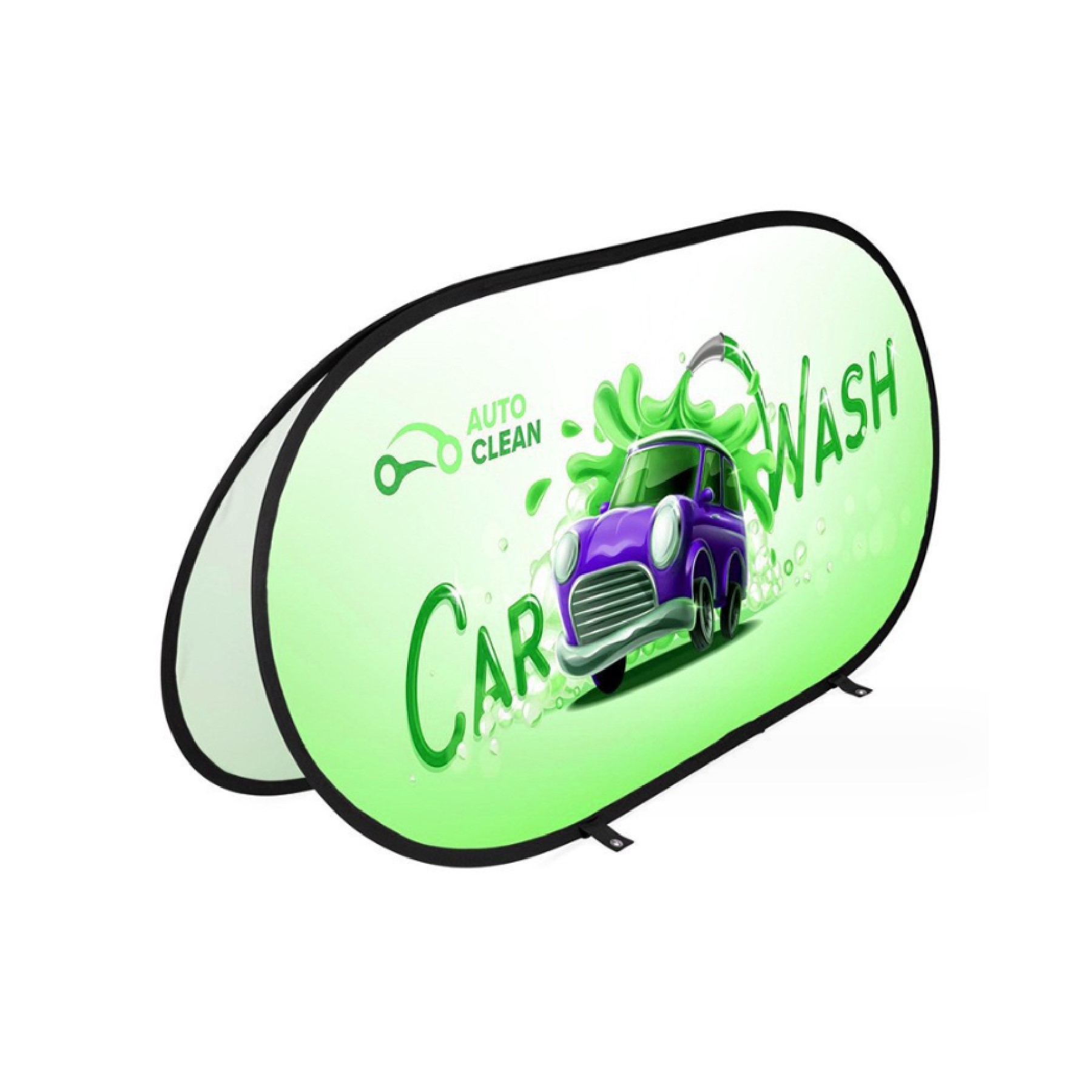 4' Oval Pop up Foldable Advertising Display Banner Frame