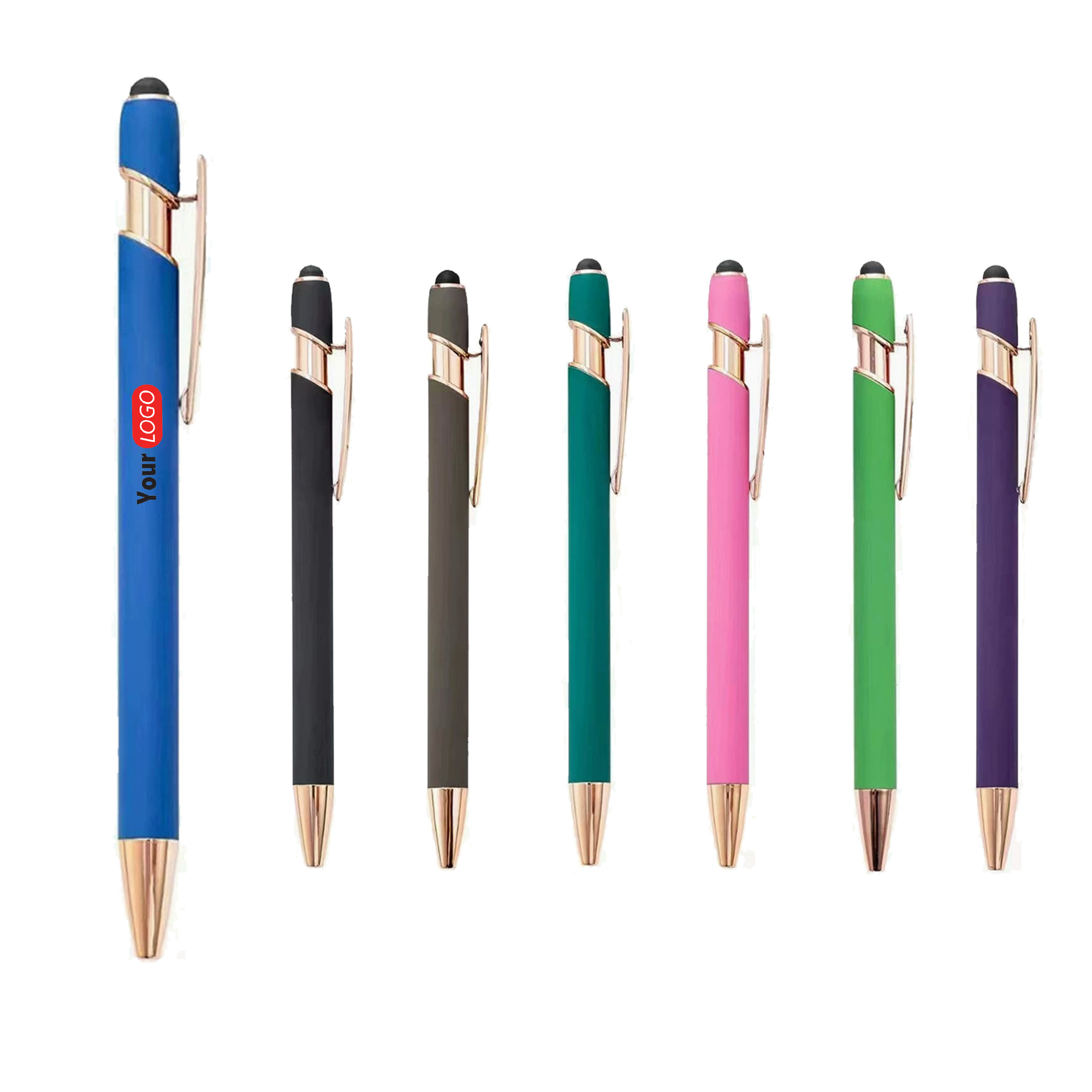 Rose Gold Ballpoint Pen with Stylus Tip 3