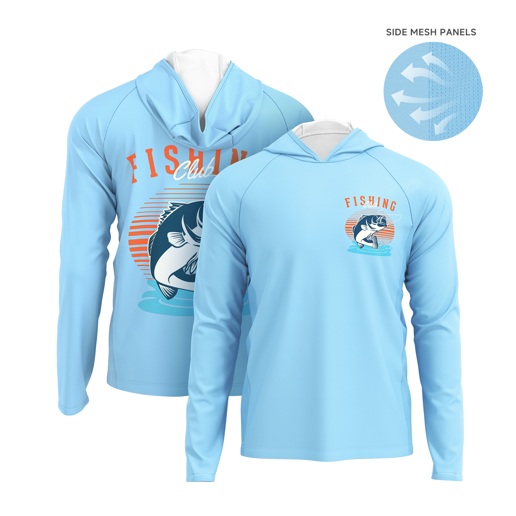 180 GSM UPF 50+ Sun Protection Fishing Hoodie T-Shirt 3