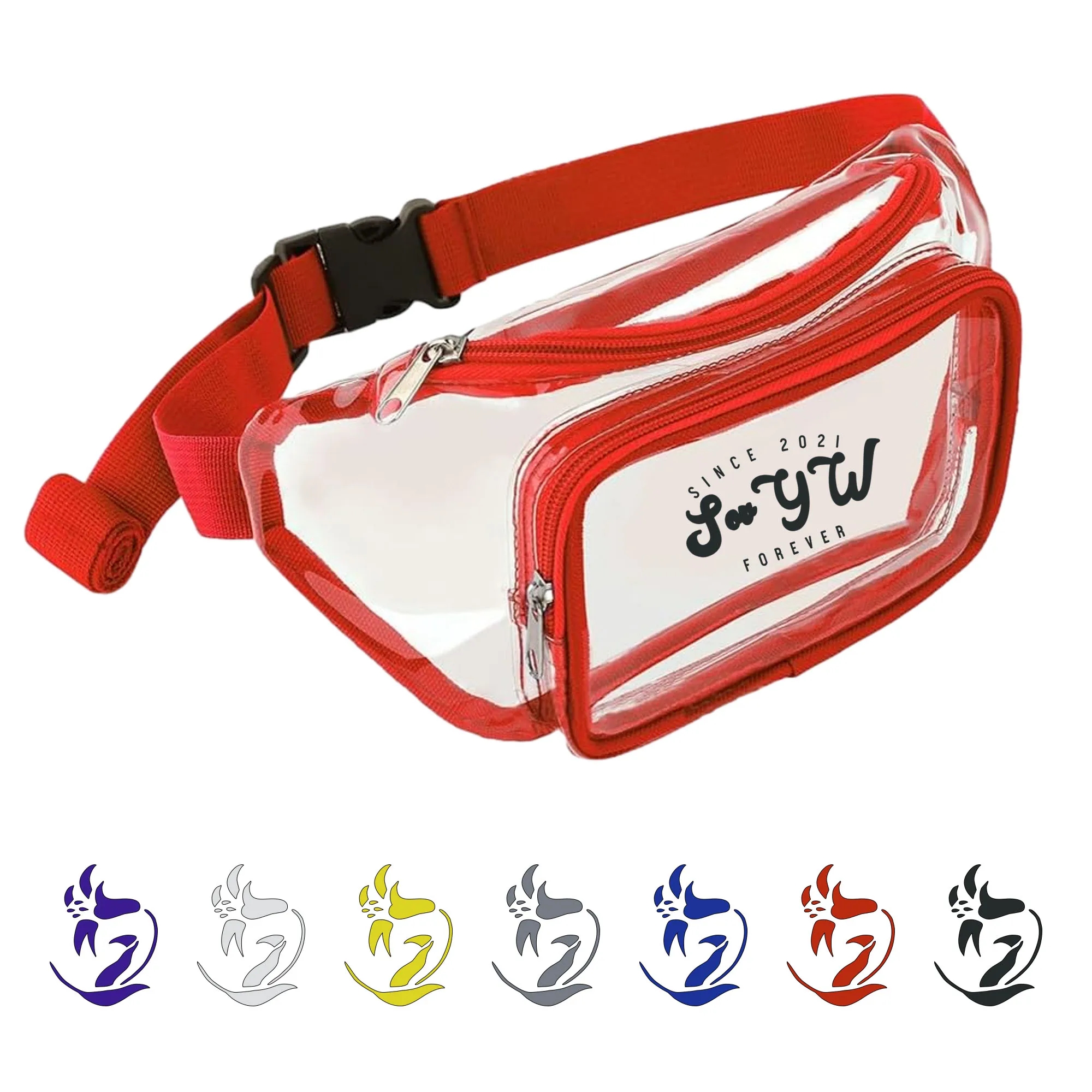 Clear PVC Waist Bag Stadium Approved Fanny Pack 4
