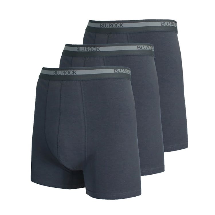 Men's Stretch Cotton Boxer Briefs - Charcoal Large 3 Pack 3