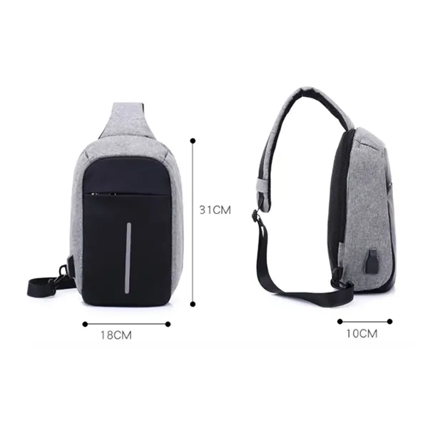 Custom Anti-Theft Sling Bag with USB Port & Hidden Zippers — Traveler Security Essential 7