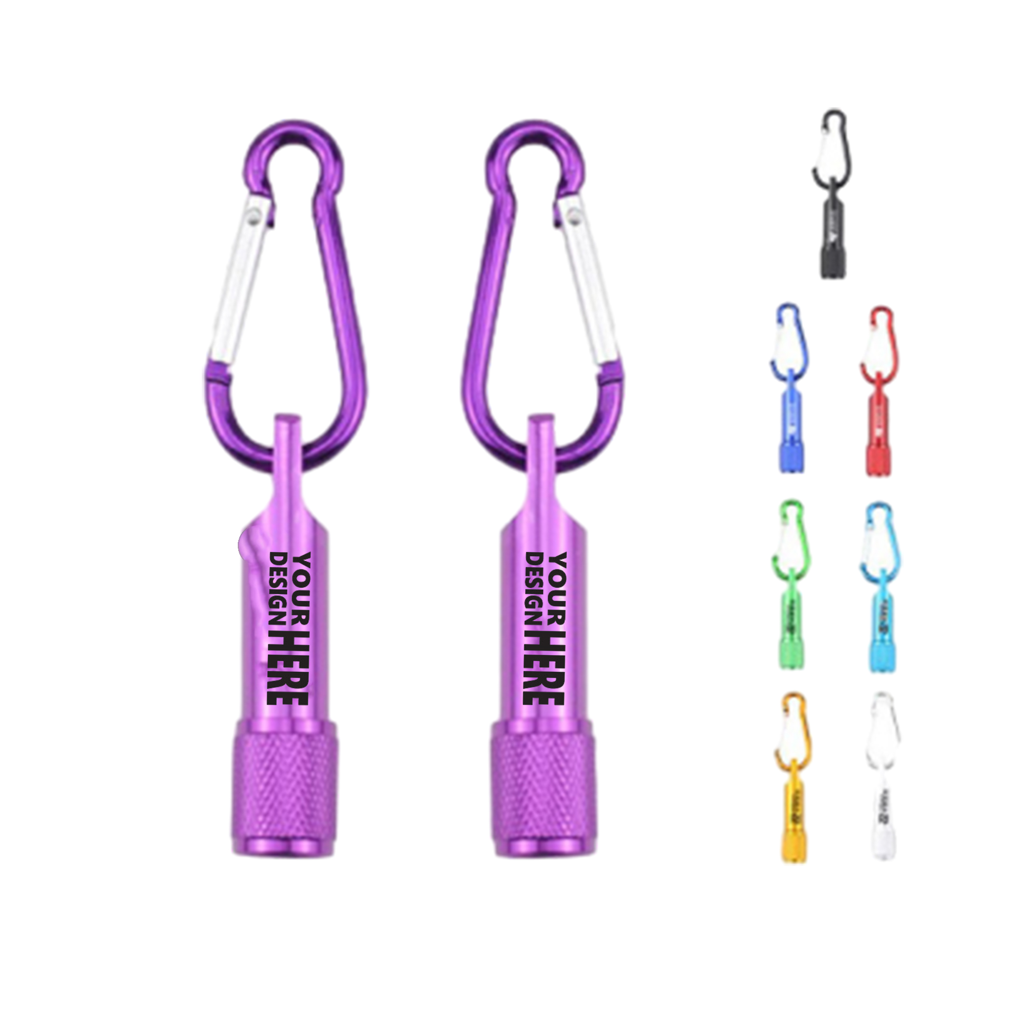 Mini Metal LED Flashlight With Carabiner 3
