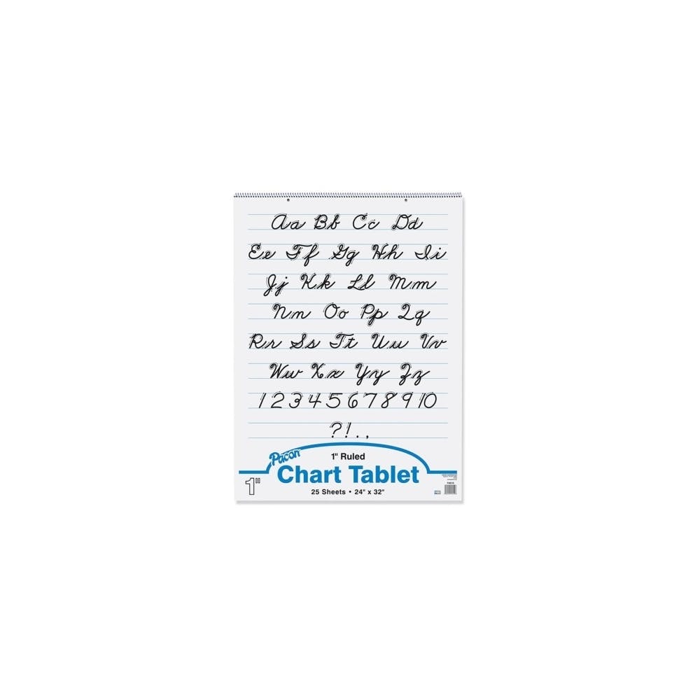 1" Cursive Spiral Chart Tablets - 25 Sheets 1
