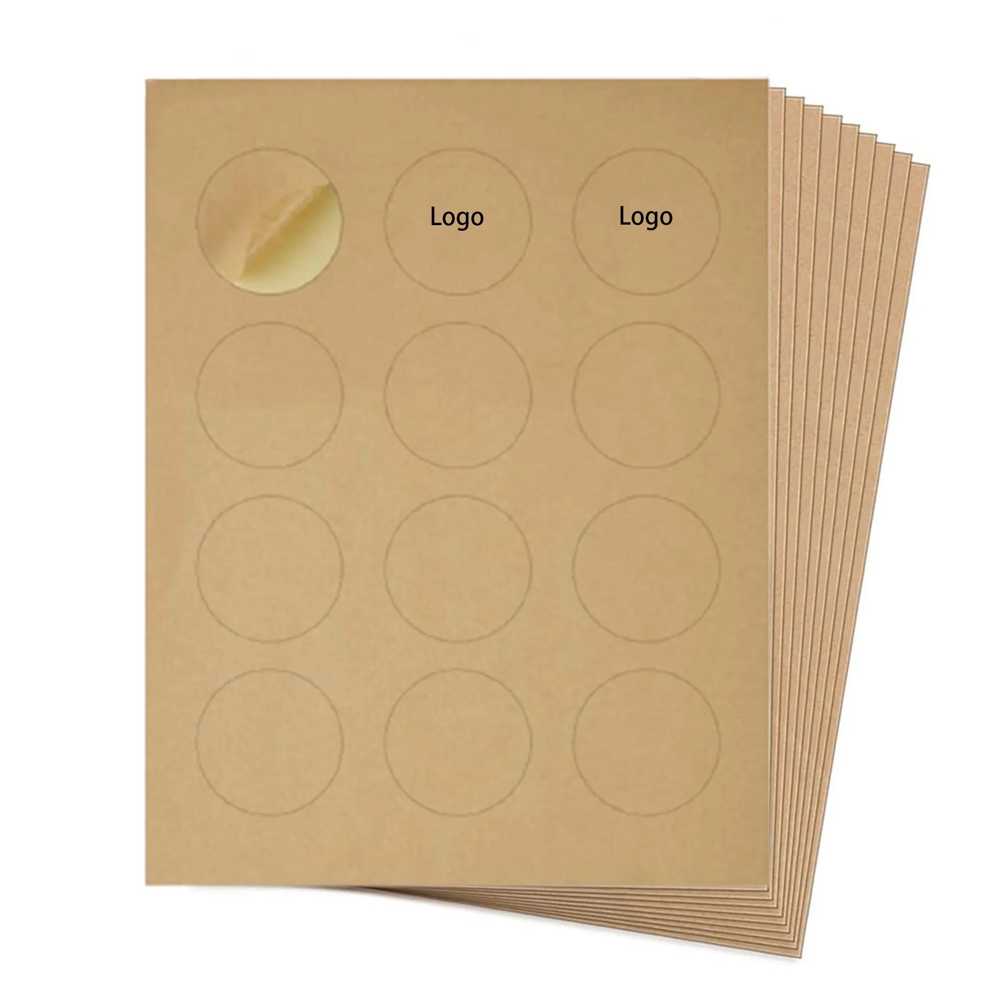 MOQ500 1.5" Round Kraft Gift Box Seal Label