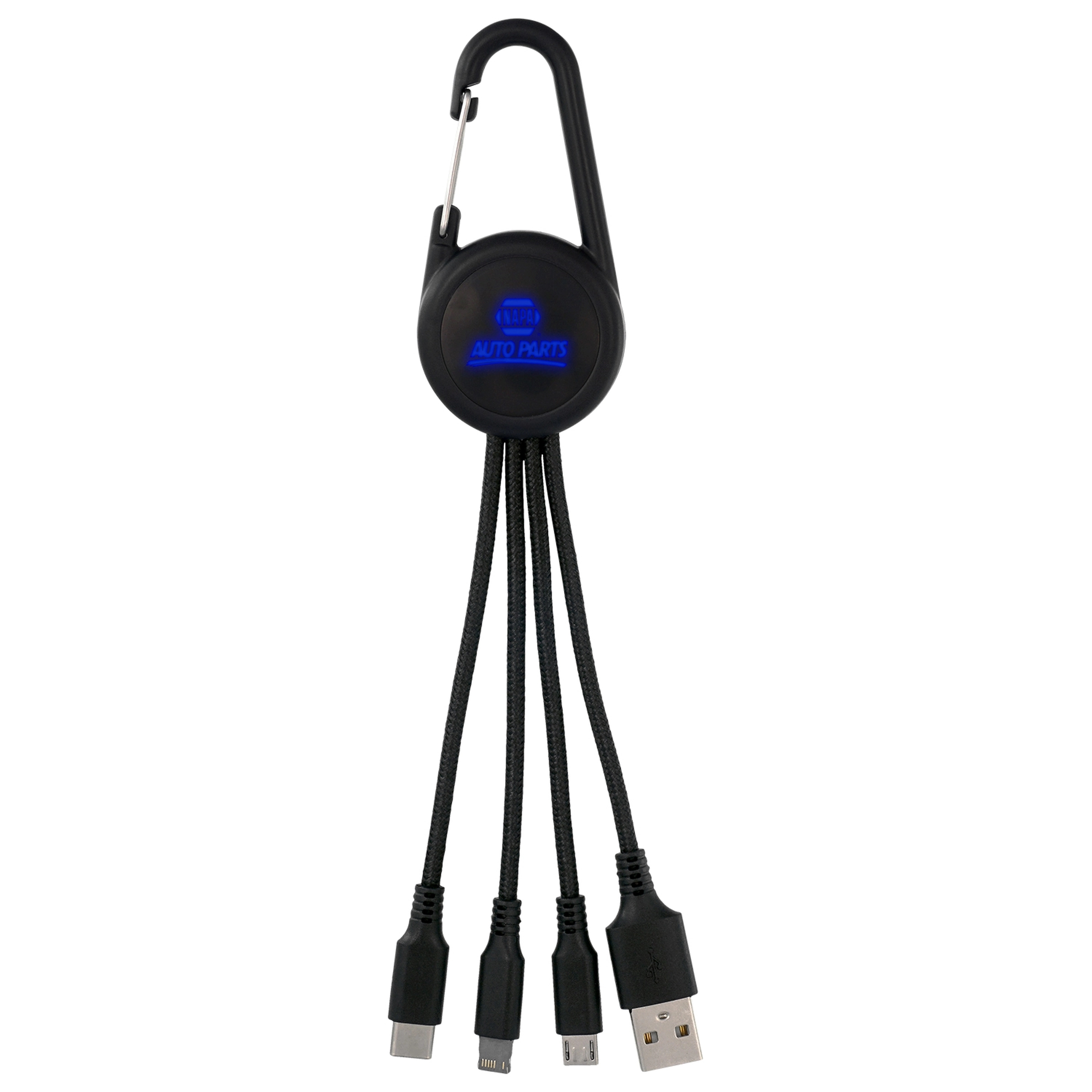 COLOR LIGHT UP 3-IN-1 CARABINER CHARGING CABLE 3