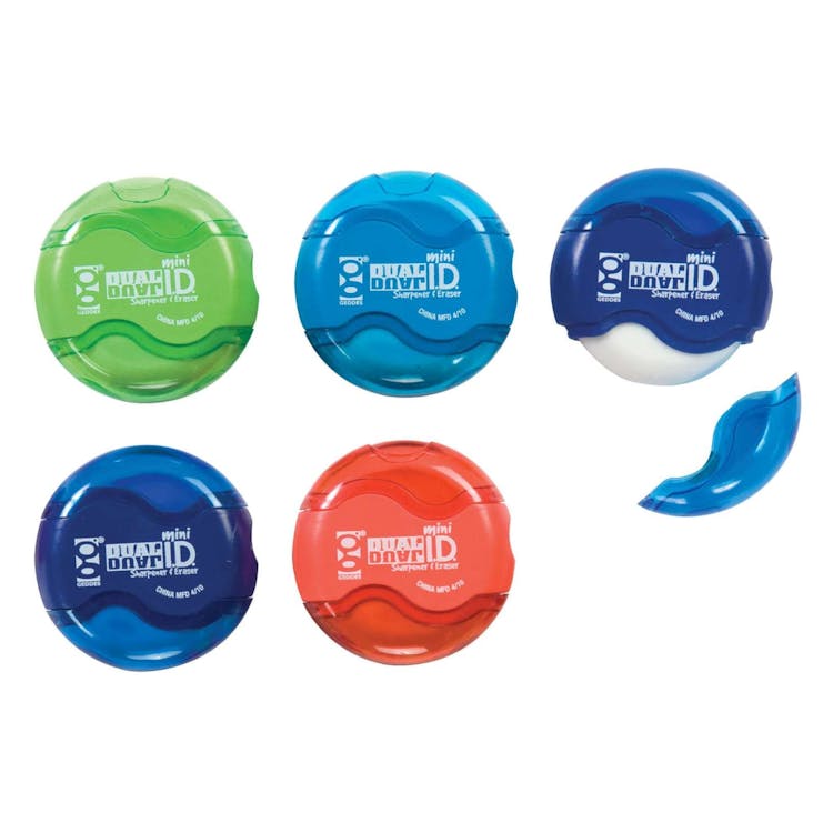 Mini Dual ID Pencil Sharpener and Erasers 24 Pack 3