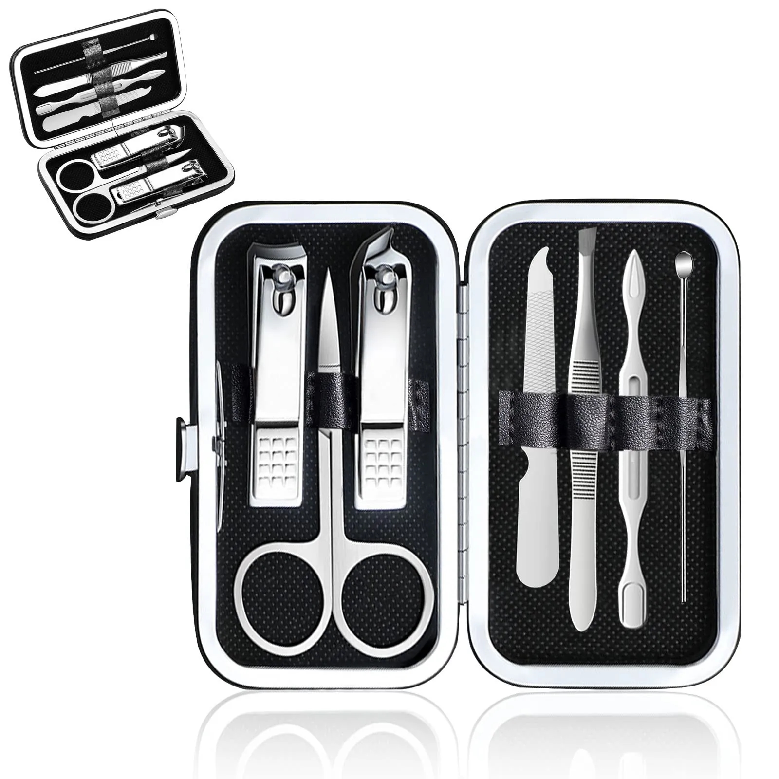MOQ 20 PCS 7in 1Staiiless Seel Nail Clipper Set Manicure Kit 10