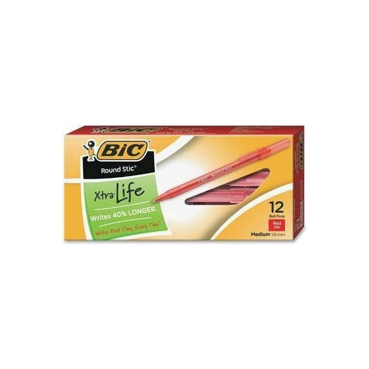 BIC Round Stic Ballpoint Pens - Red 12 Pack 3