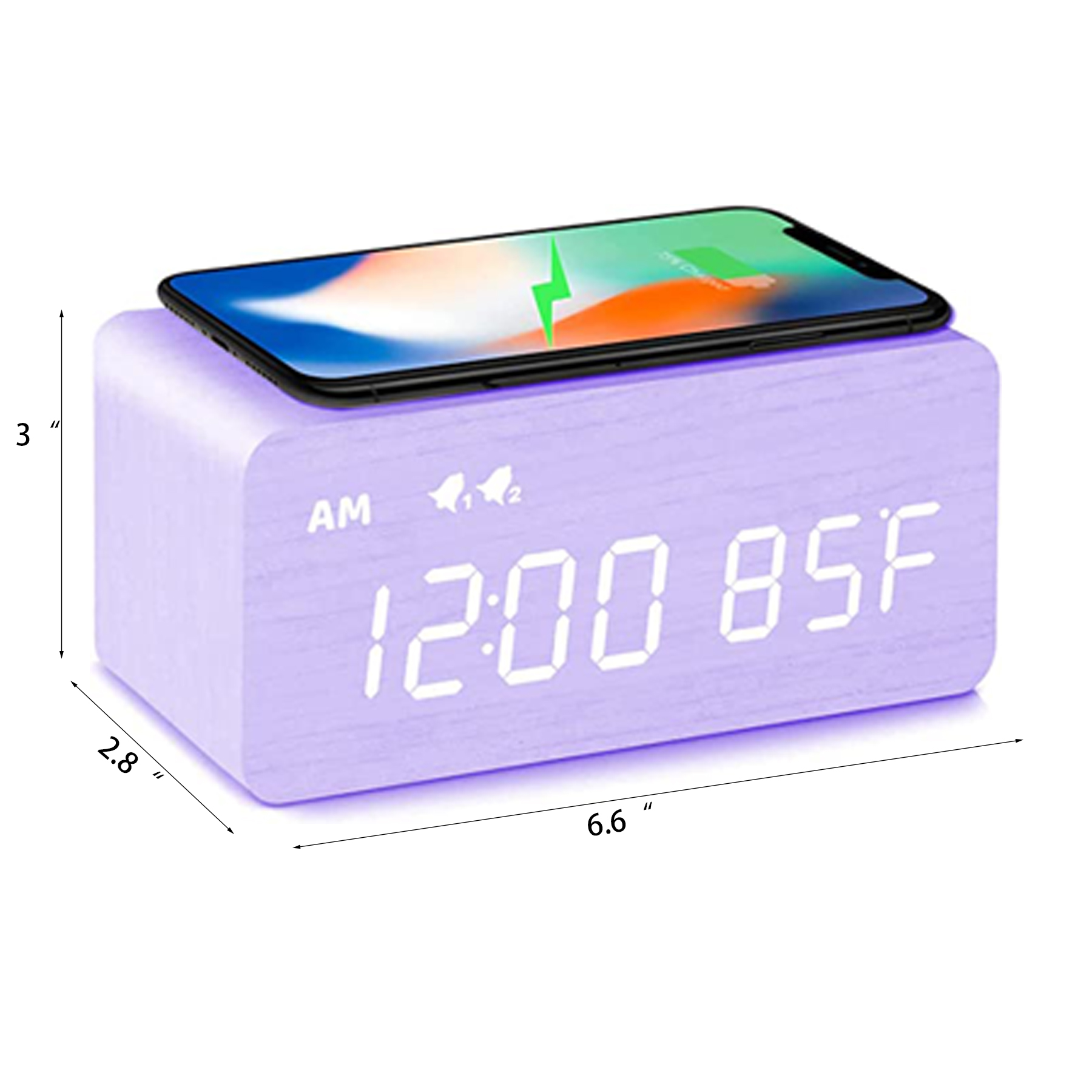 Wooden Wireless Charging Alarm Clock 7