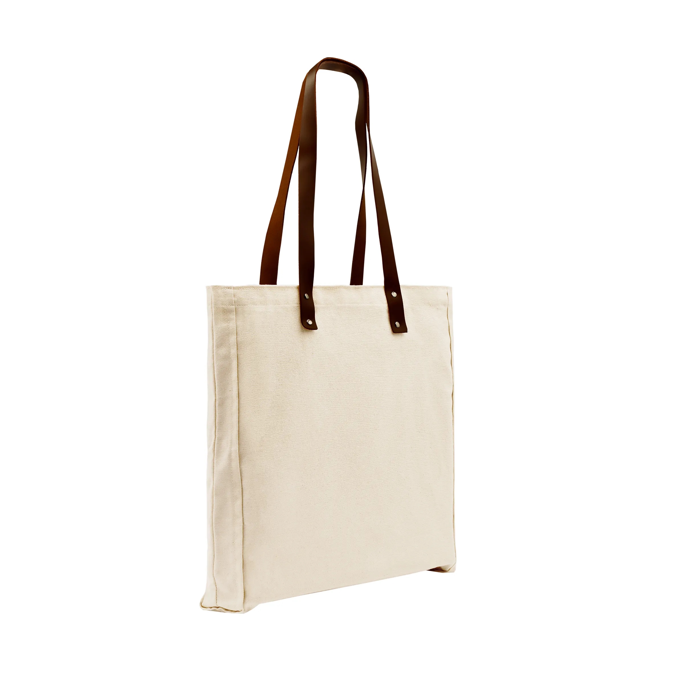 Union/USA Made Leather Handle Zip Top Natural Canvas Gusset