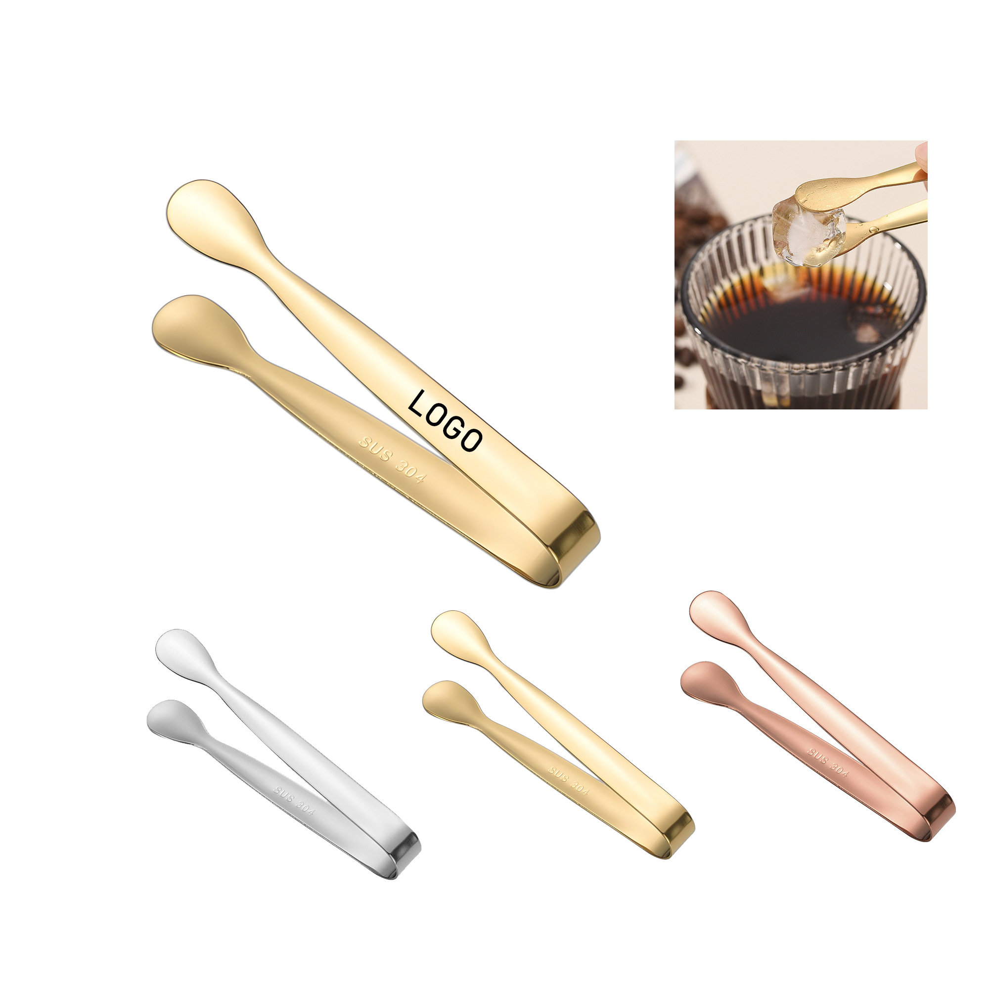 Sugar Cube Clips Ice Tongs Stainless Steel Serving Clamps 3